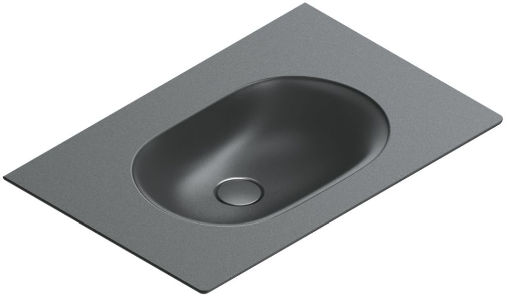 Catalano Sfera umywalka 60x50 cm prostokątna ścienna-meblowa czarna 0520611022