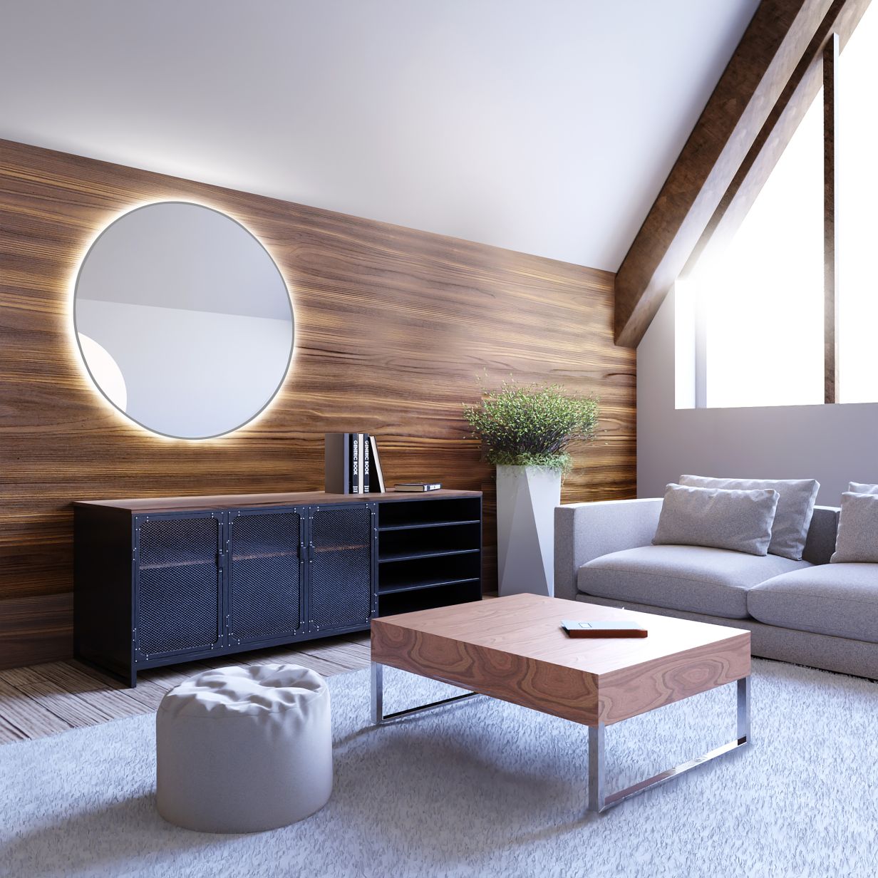 Smartwoods Bright lustro 80 cm okrągłe z oświetleniem LED srebrne barwa światła neutralna - Wysyłka w 24h