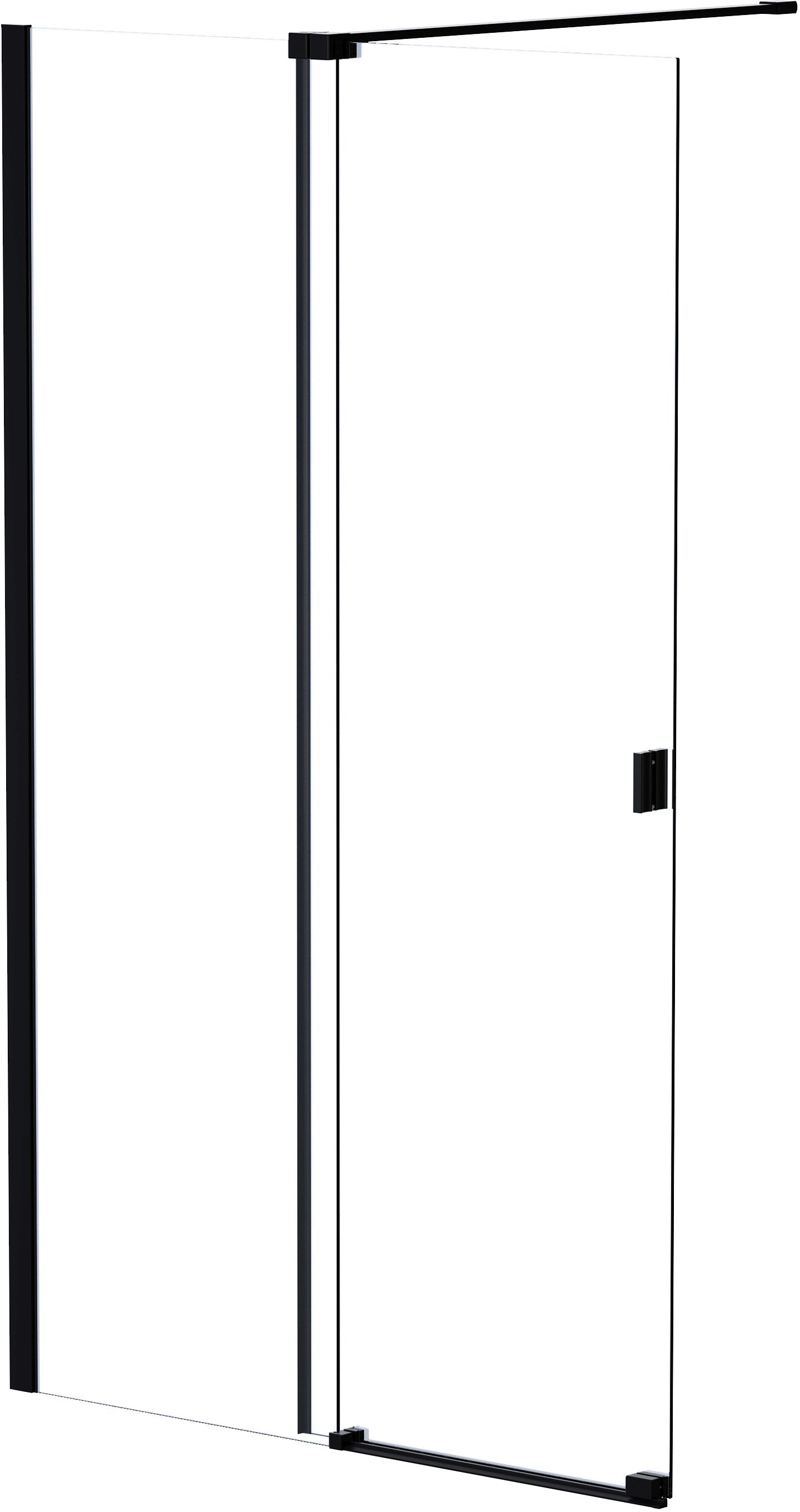 Besco Vayo Black Walk-In ścianka prysznicowa 120 cm czarny mat/szkło przezroczyste VYB-120-200C