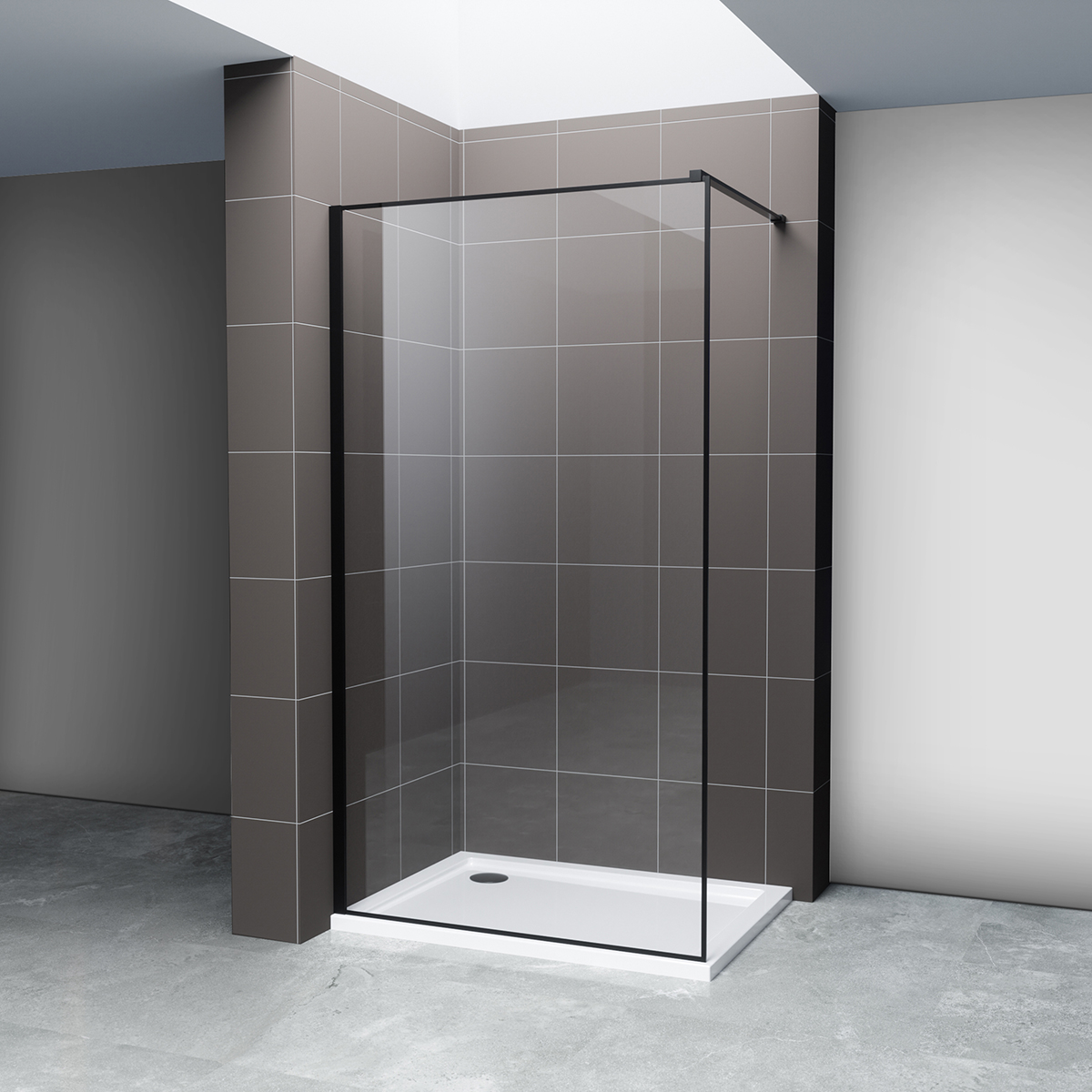 Hagser Hawisa Walk-In ścianka prysznicowa 120 cm czarny mat/szkło przezroczyste HGR70000022 - Wysyłka w 24h
