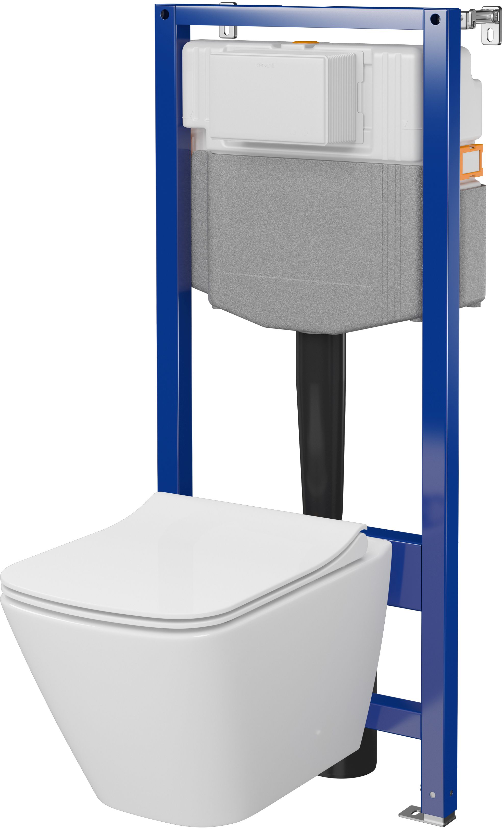 Zestaw Cersanit City Square miska WC CleanOn z deską wolnoopadającą i stelaż podtynkowy Aqua 2.0 S701-796