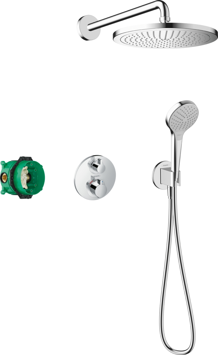 Hansgrohe Croma zestaw prysznicowy podtynkowy termostatyczny z deszczownicą chrom 27954000 - Wysyłka w 24h