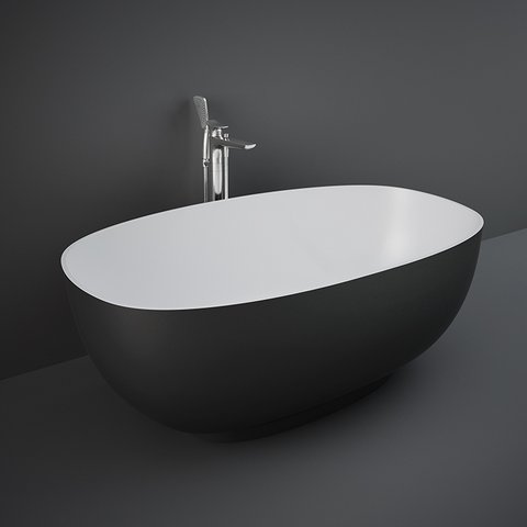 Rak Ceramics Rak Cloud wanna wolnostojąca 140x75,3 owalna czarny mat CLOBT14075504