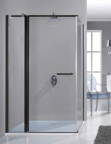 Sanplast Prestige III KNDJ2/PRIII-80x100-S kabina prysznicowa 80x100 cm prostokątna czarny mat/szkło przezroczyste 600-073-0260-59-401