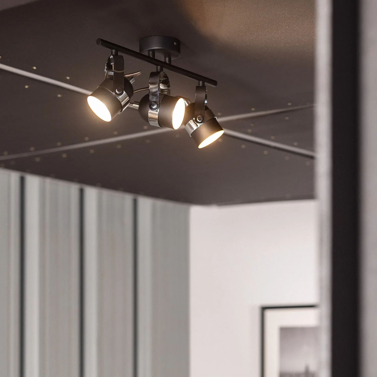 Abruzzo Retro lampa wisząca 3x12 W czarna-srebrna ABR-RRH-C-3XGU10