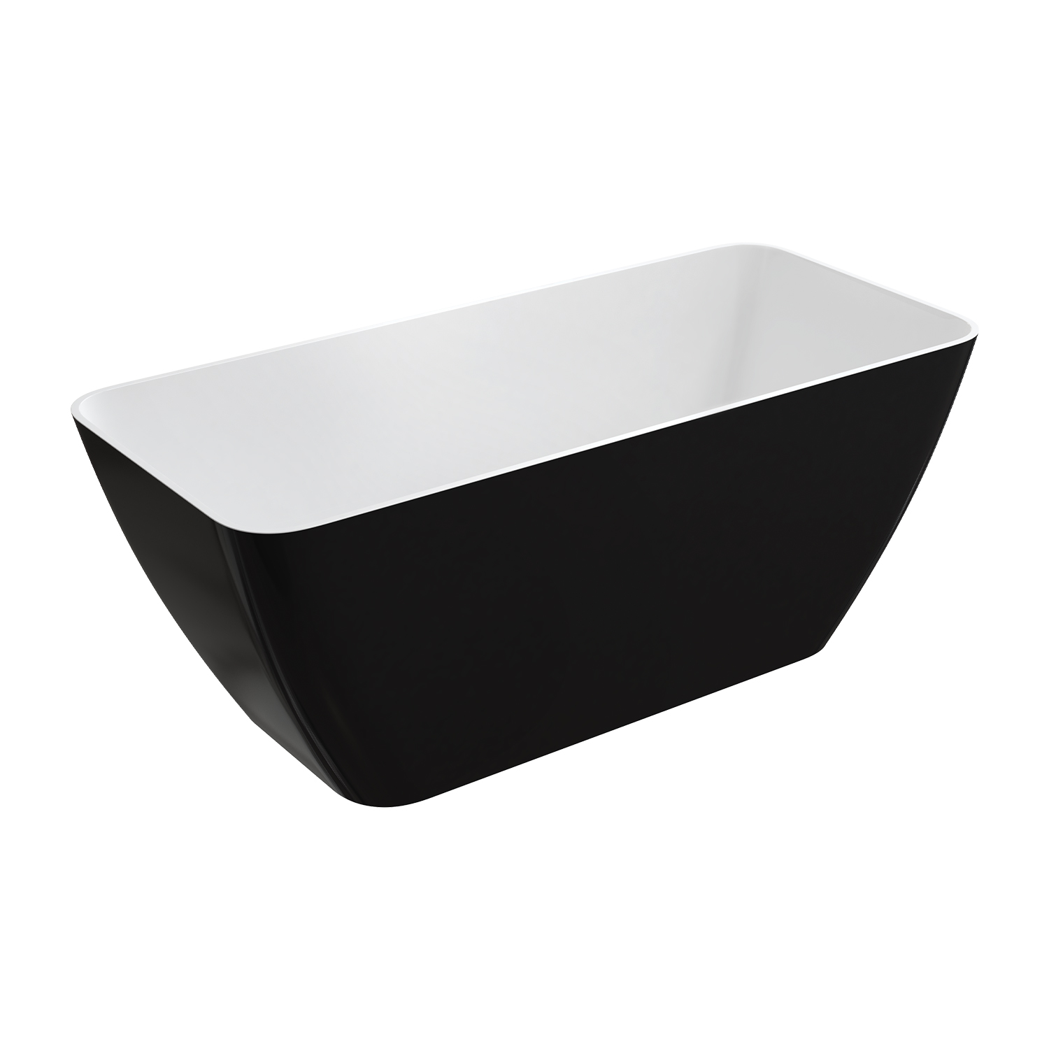 Omnires Parma M+ wanna wolnostojąca 159x71 cm prostokątna biała/czarna PARMAWWBCP