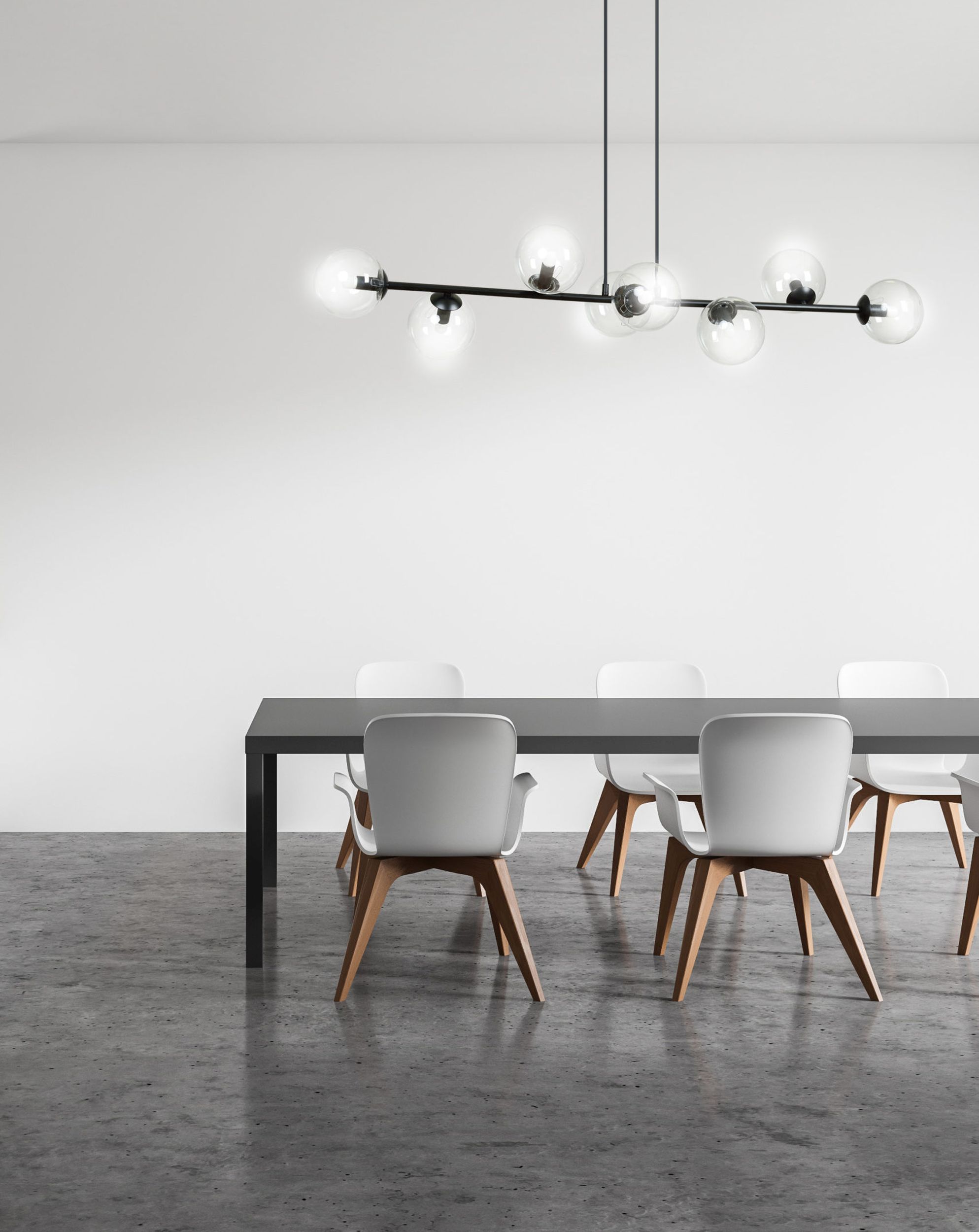 Emibig Rossi lampa wisząca 8x10 W czarna-przezroczysta 874/8