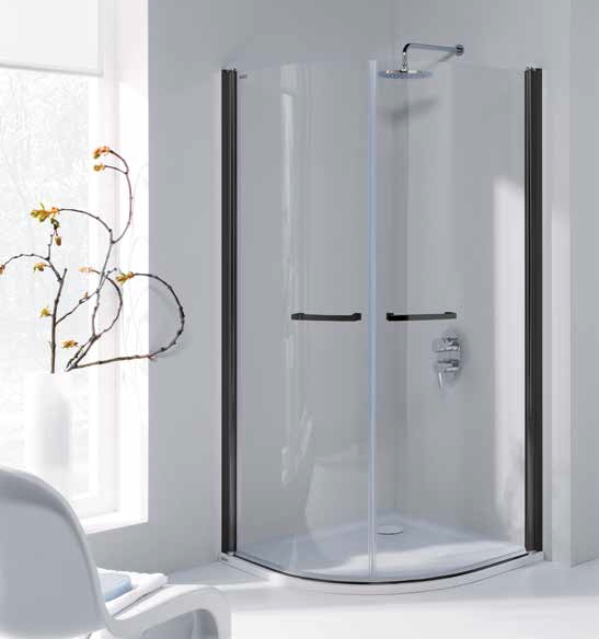 Sanplast Prestige III KP2/PRIII-80 kabina prysznicowa 80 cm półokrągła czarny mat/szkło przezroczyste 600-073-0520-59-401