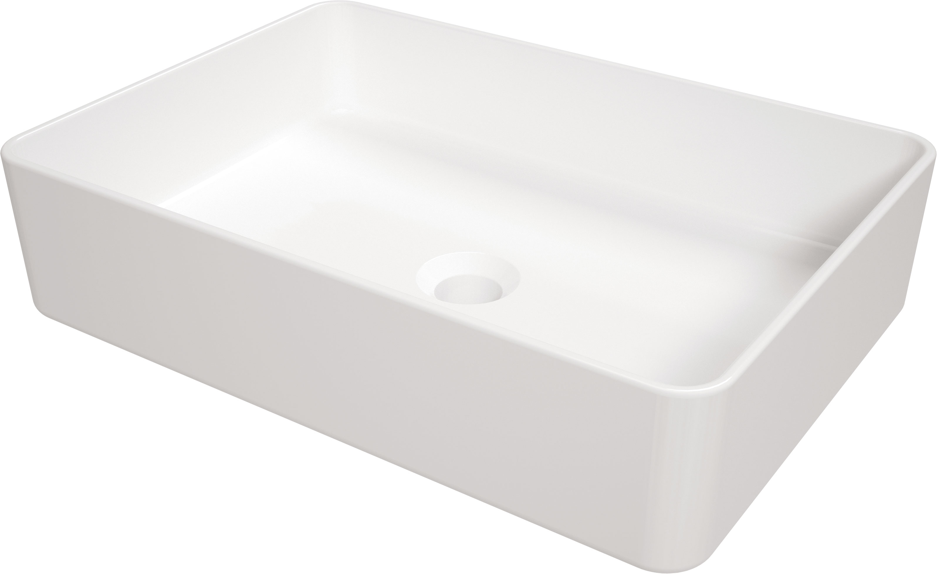 Deante Square umywalka 50,5x35,5 cm prostokątna nablatowa biała CGS_6U5S - Wysyłka w 24h