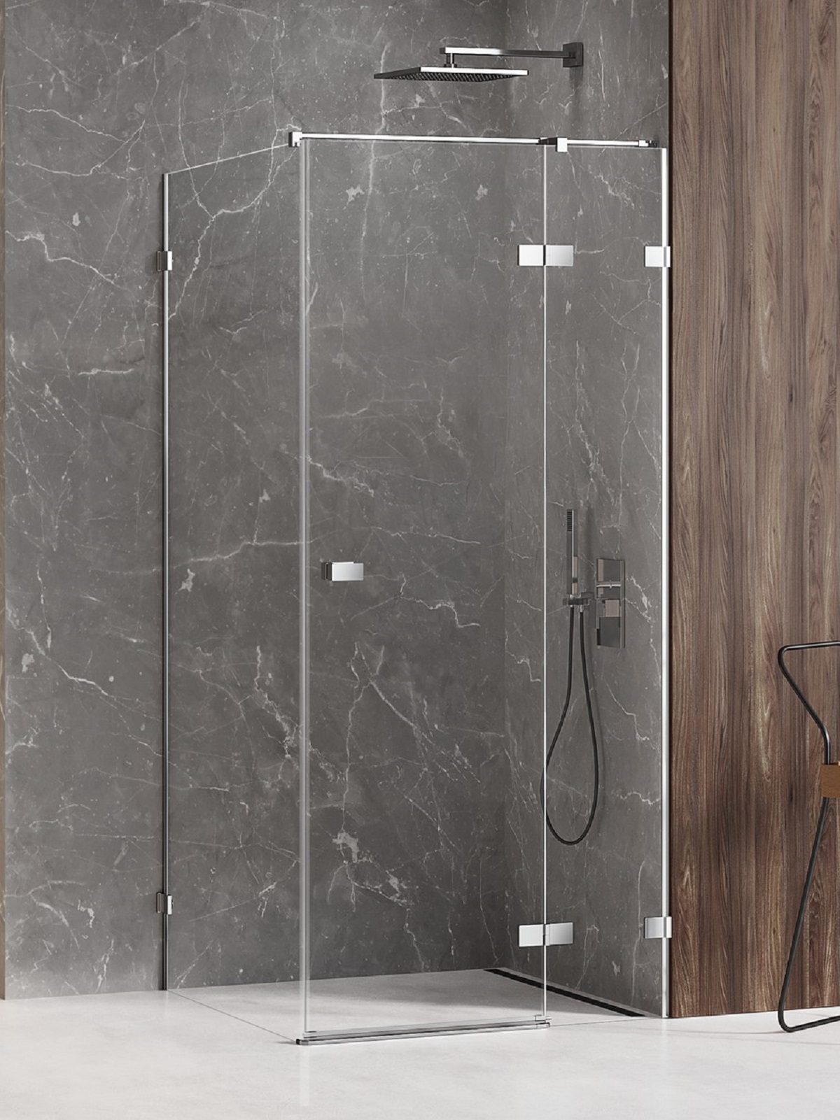 New Trendy Avexa kabina prysznicowa 80x100 cm prostokątna prawa chrom połysk/szkło przezroczyste EXK-1462