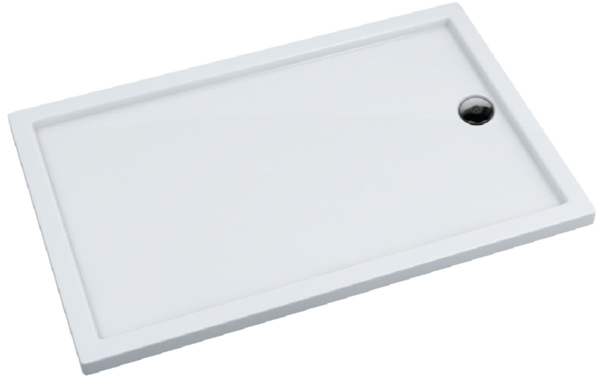 Schedpol Corrina New brodzik 100x80 cm prostokątny kompozyt Stonicryl biały 3.4936