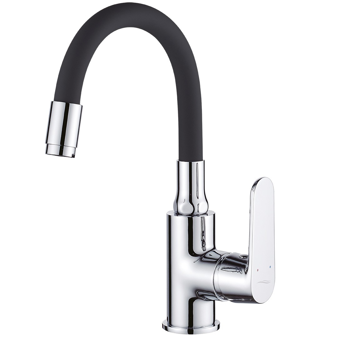 Kuchinox Dima bateria umywalkowa stojąca chrom-czarna BQD_021B - Wysyłka w 24h