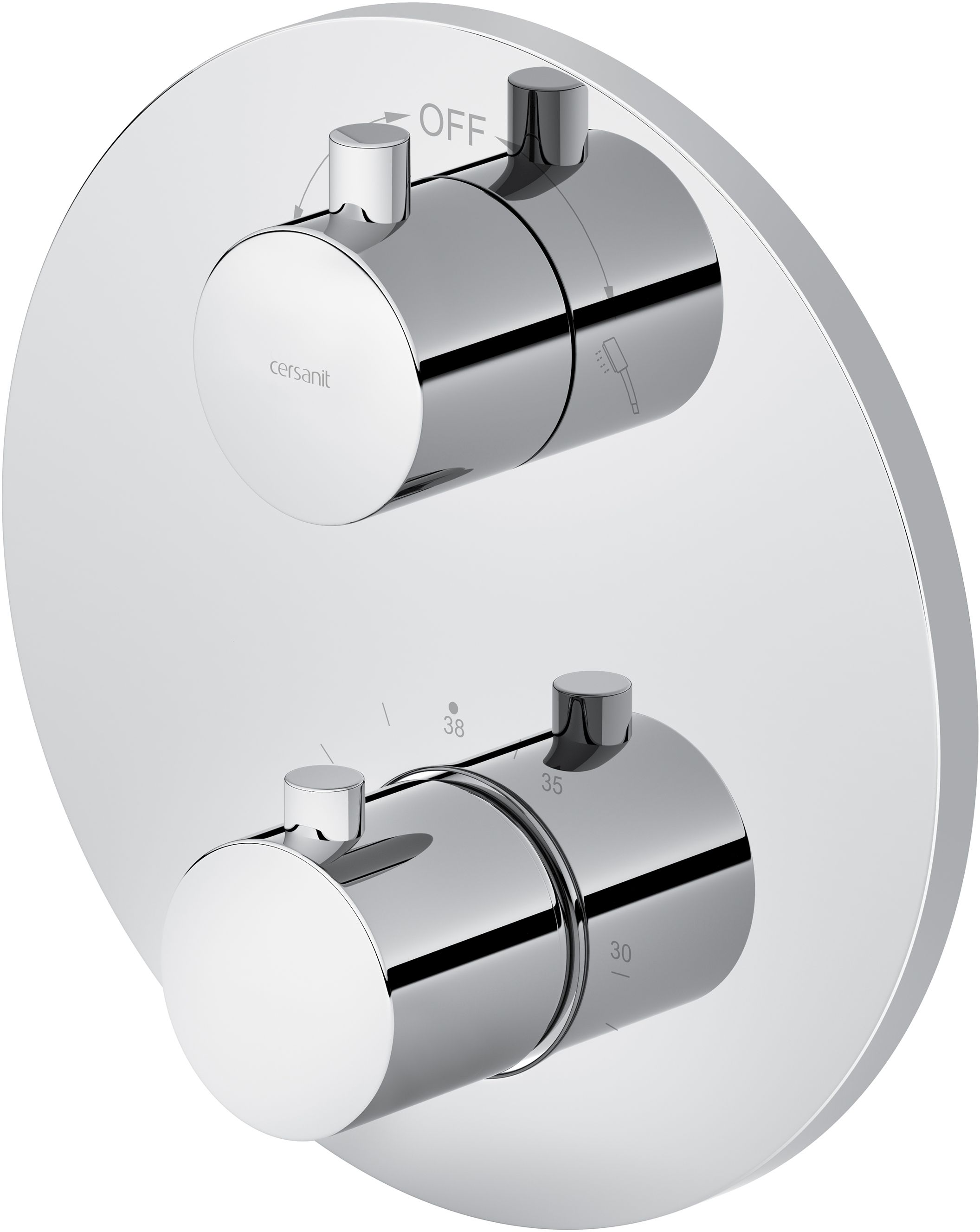 Cersanit Zen bateria wannowo-prysznicowa podtynkowa termostatyczna kompletna chrom S951-564