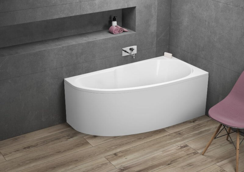 Polimat Miki wanna narożna 140x70 cm prawa biała 00362