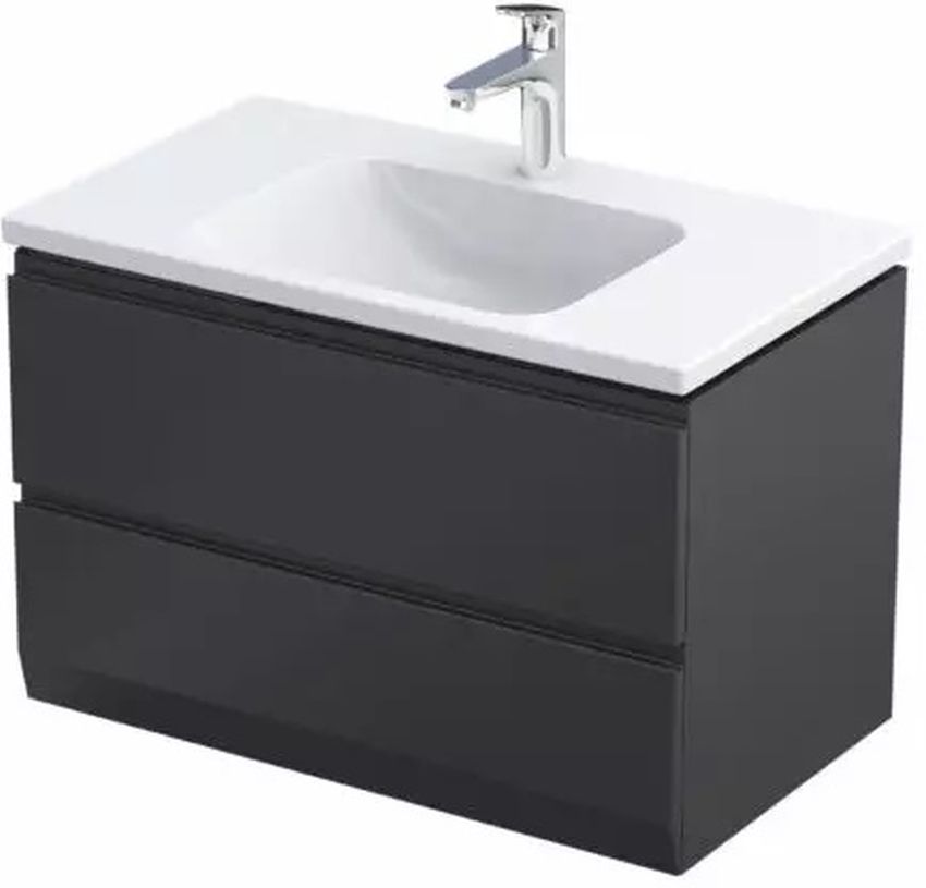 Oristo Brylant Uni szafka 79,6x45,5x50 cm podumywalkowa wisząca czarna OR36-SD2S-80-8-V3