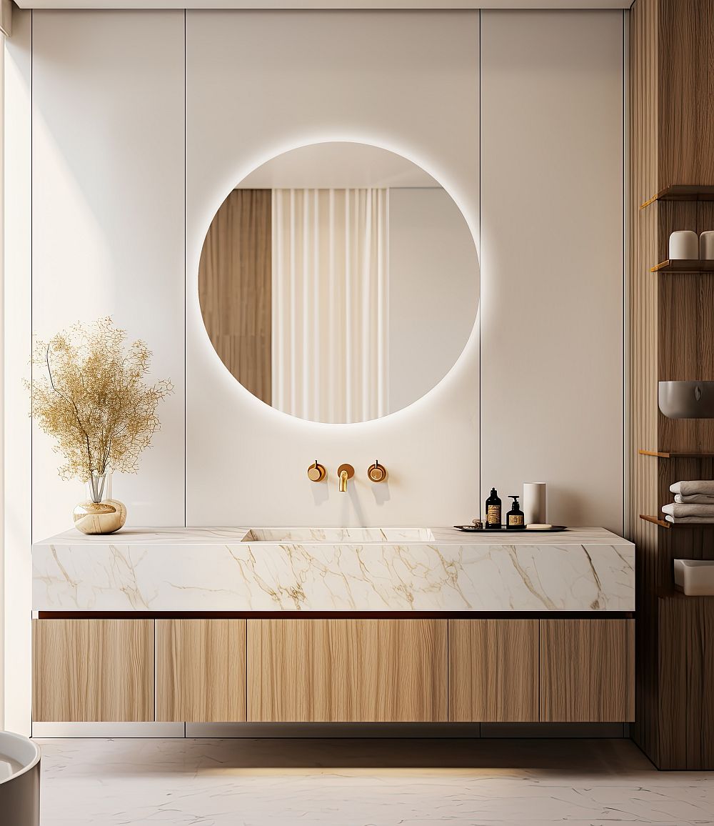 Guarda Corin lustro 80 cm okrągłe z oświetleniem FLA-COR-80X80