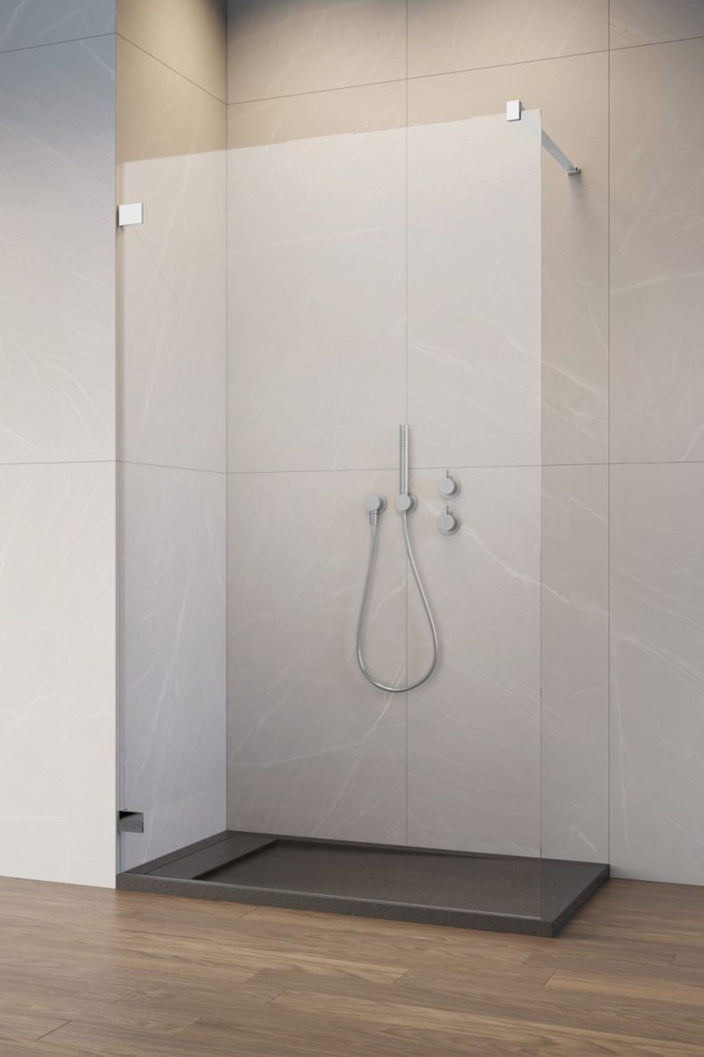 Radaway Essenza Pro Walk-In ścianka prysznicowa 120 cm wolnostojąca chrom/szkło przezroczyste 10103120-01-01