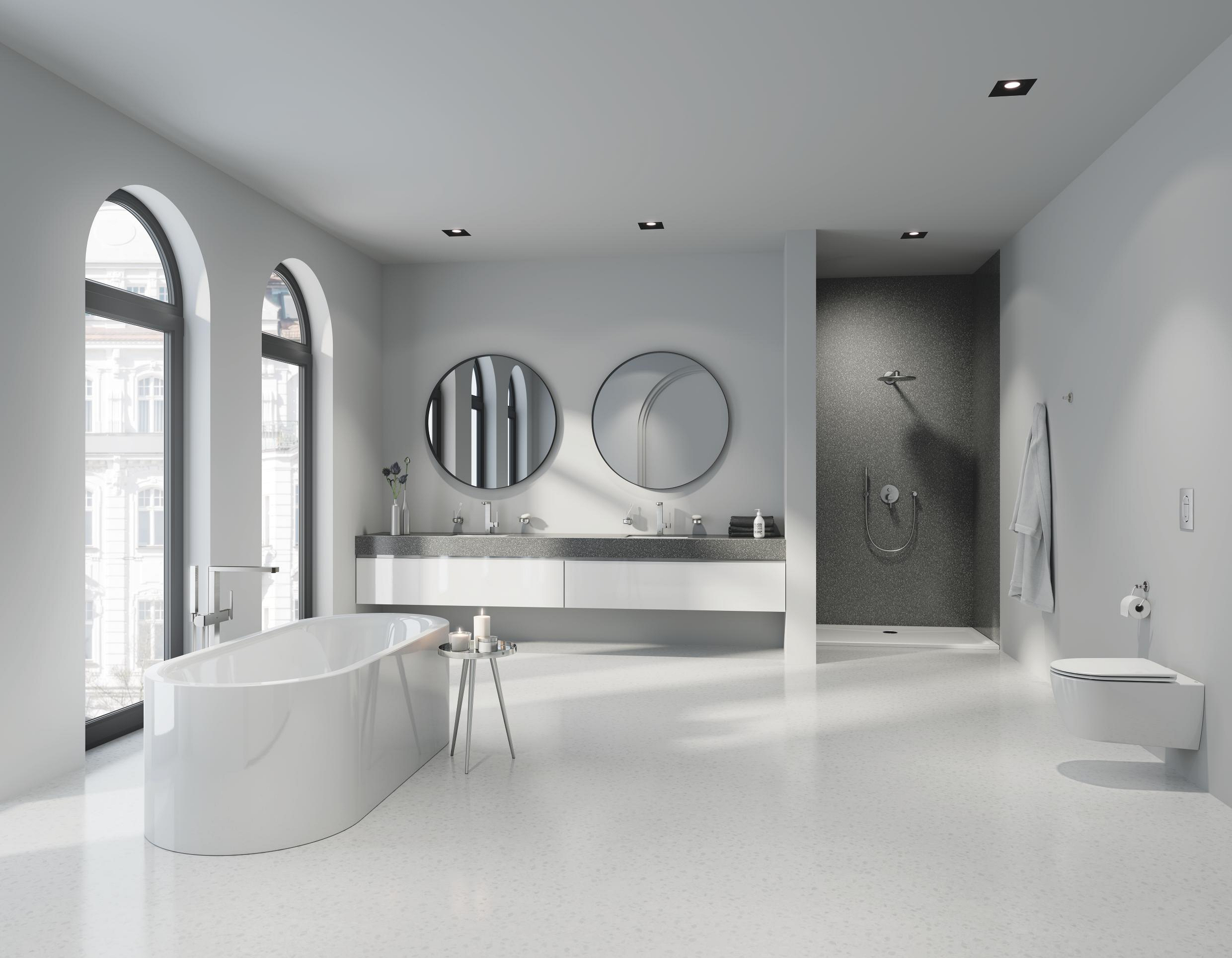 Grohe Rainshower Smartactive 310 deszczownica 31 cm okrągła z ramieniem podtynkowym stal nierdzewna 26475DC0 - Wysyłka w 24h