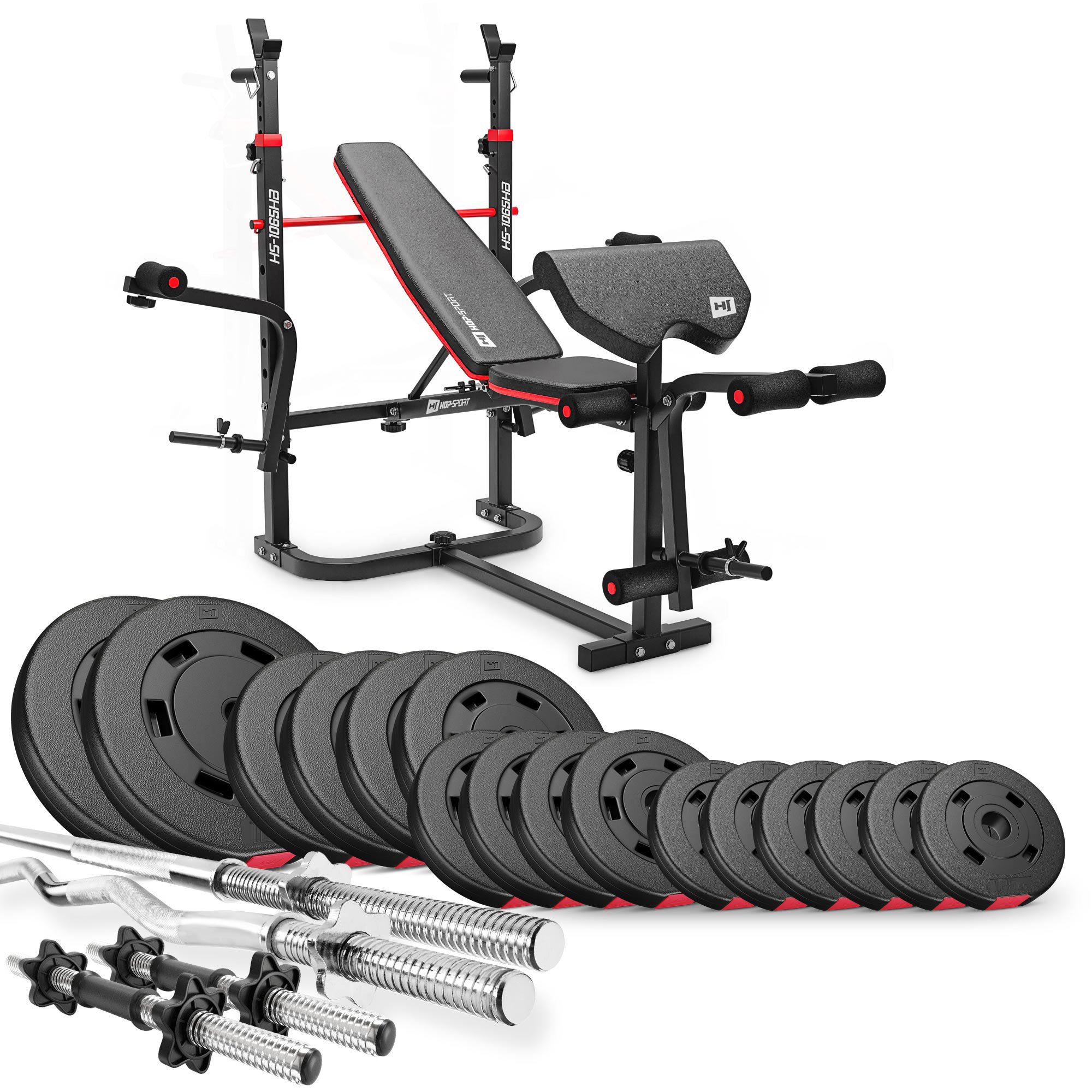 Zestaw kulturystyczny Premium 75kg z ławką HS-1065