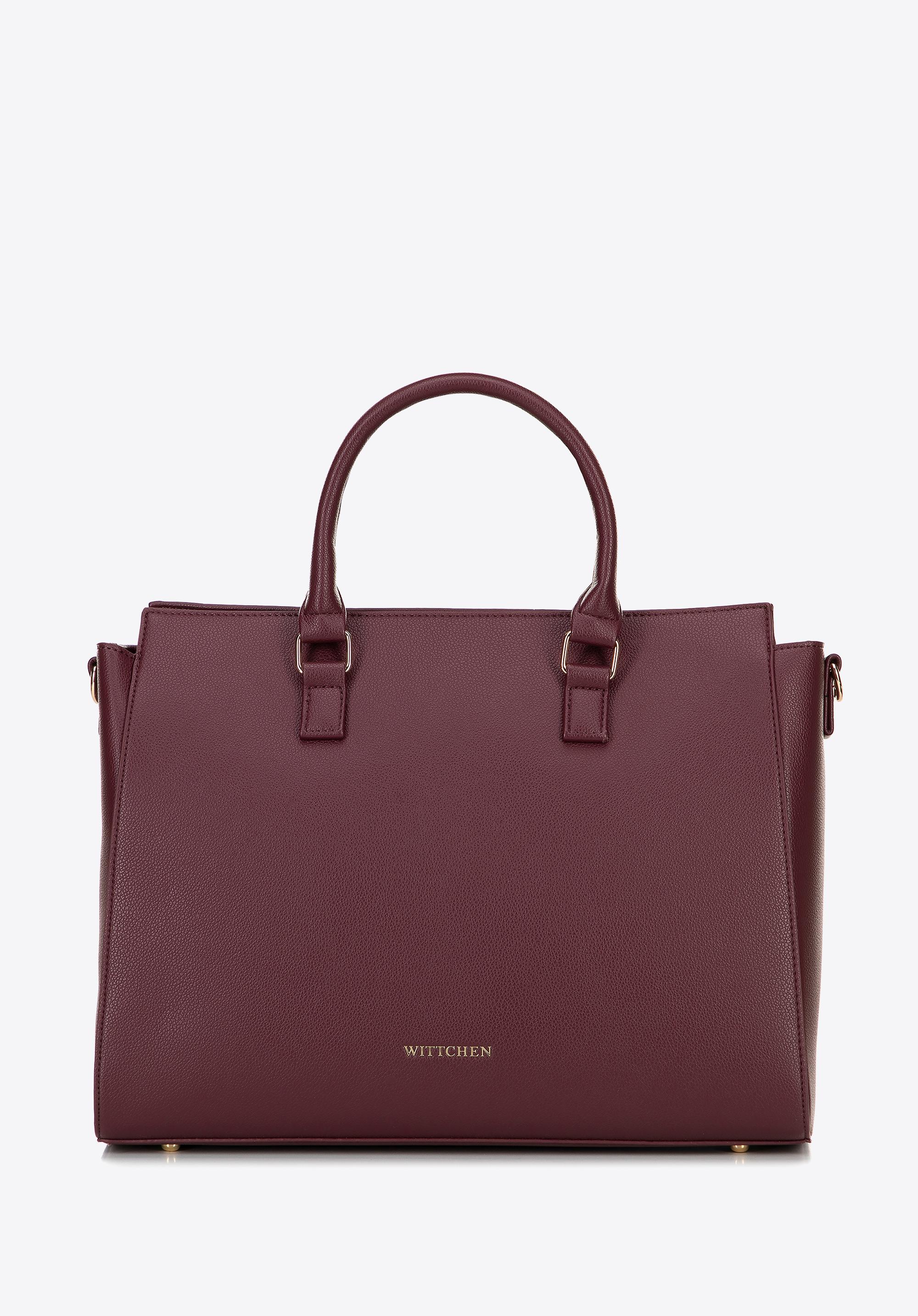 Damska torba na laptopa 17" z imitacji skóry bordowa
