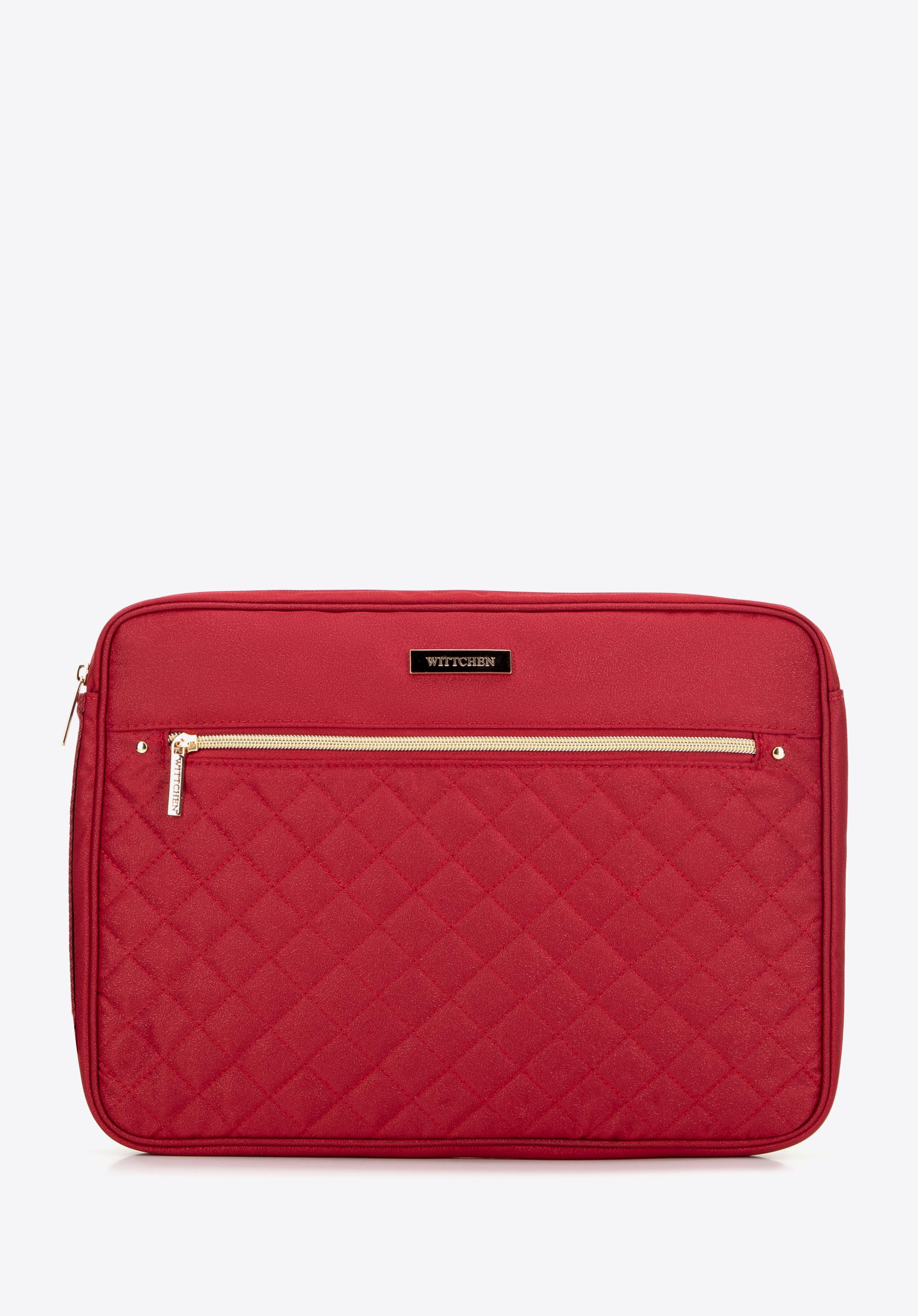 Pokrowiec na laptopa 15'' pikowany na przodzie wiśniowy