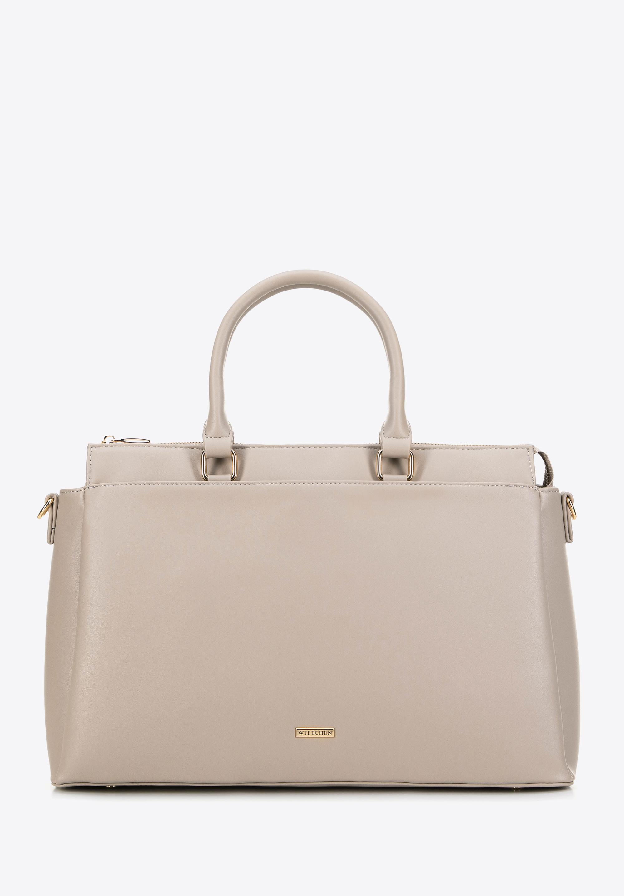 Damska torba na laptopa 15,6’’ z ekoskóry beżowa