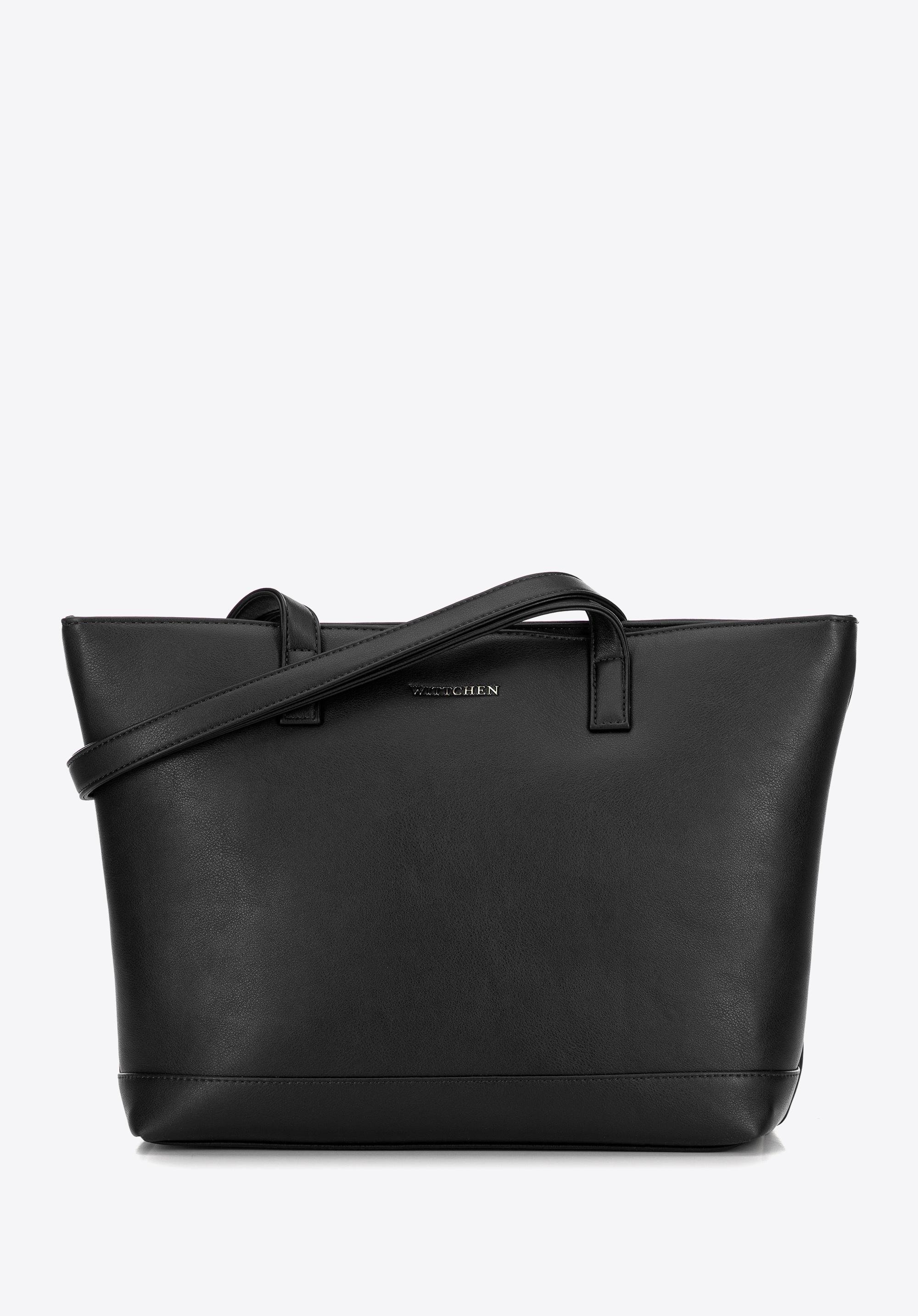 Damska torba na laptopa 15,6" z imitacji skóry czarna