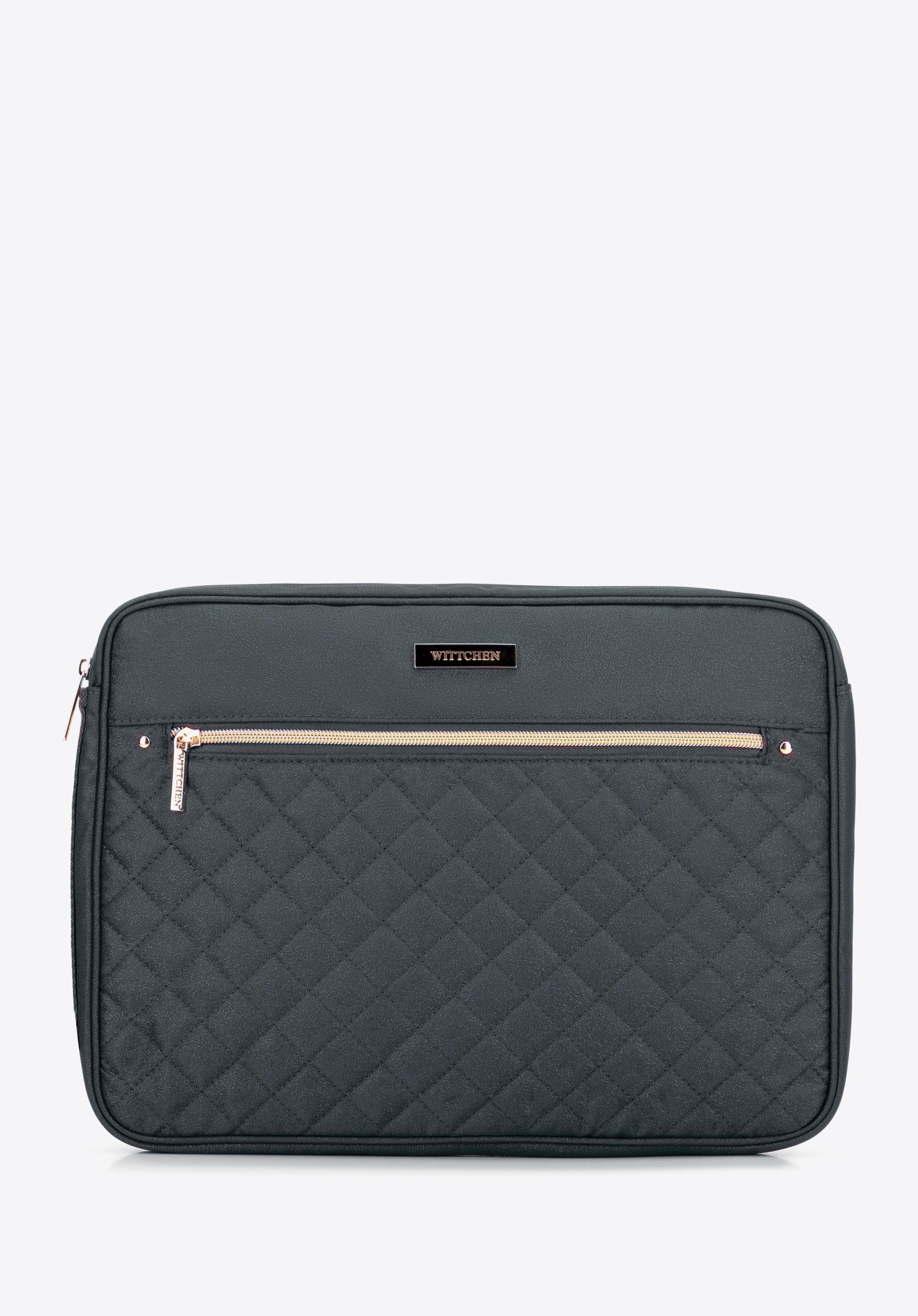 Pokrowiec na laptopa 15'' pikowany na przodzie szary