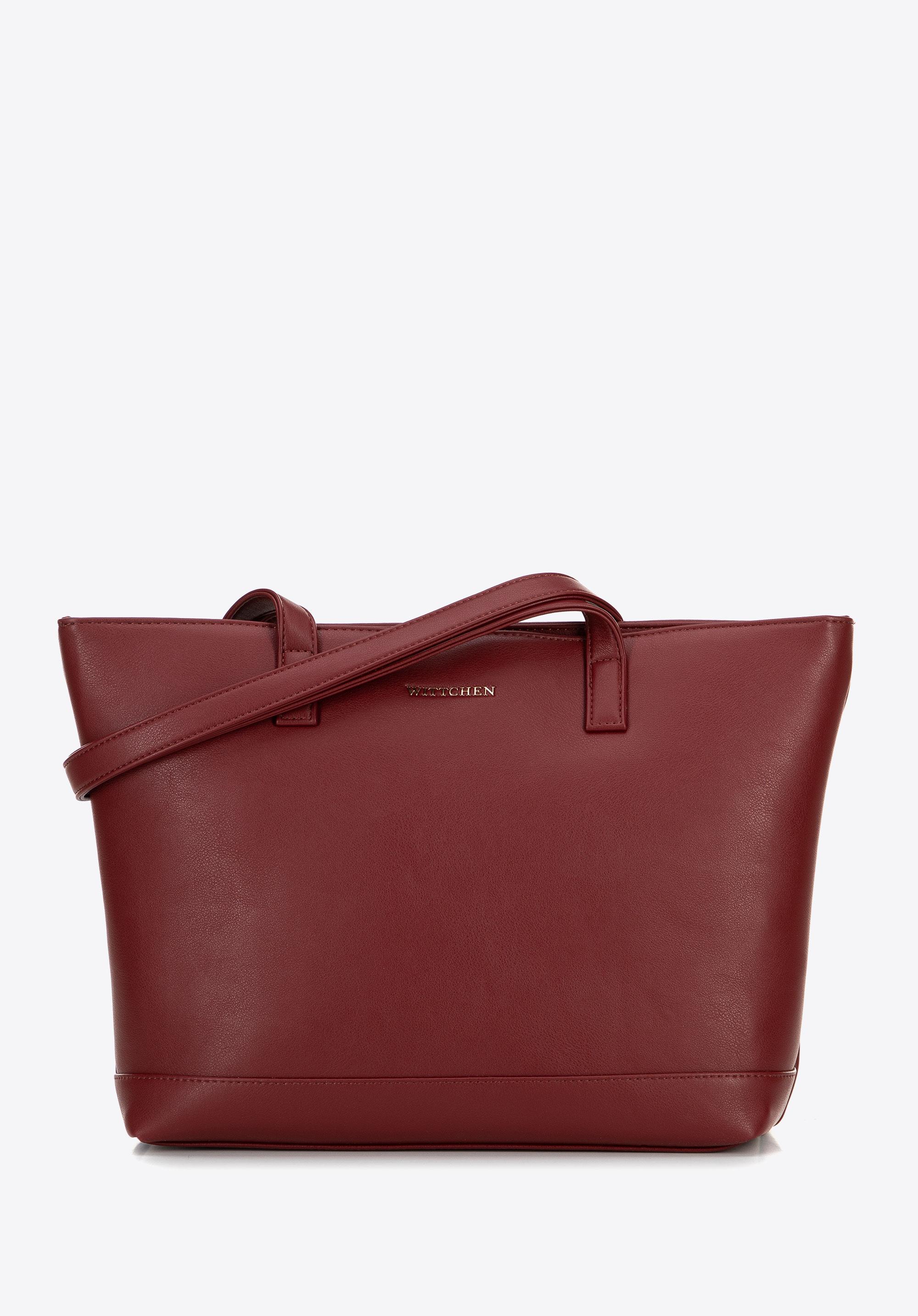 Damska torba na laptopa 15,6" z imitacji skóry bordowa