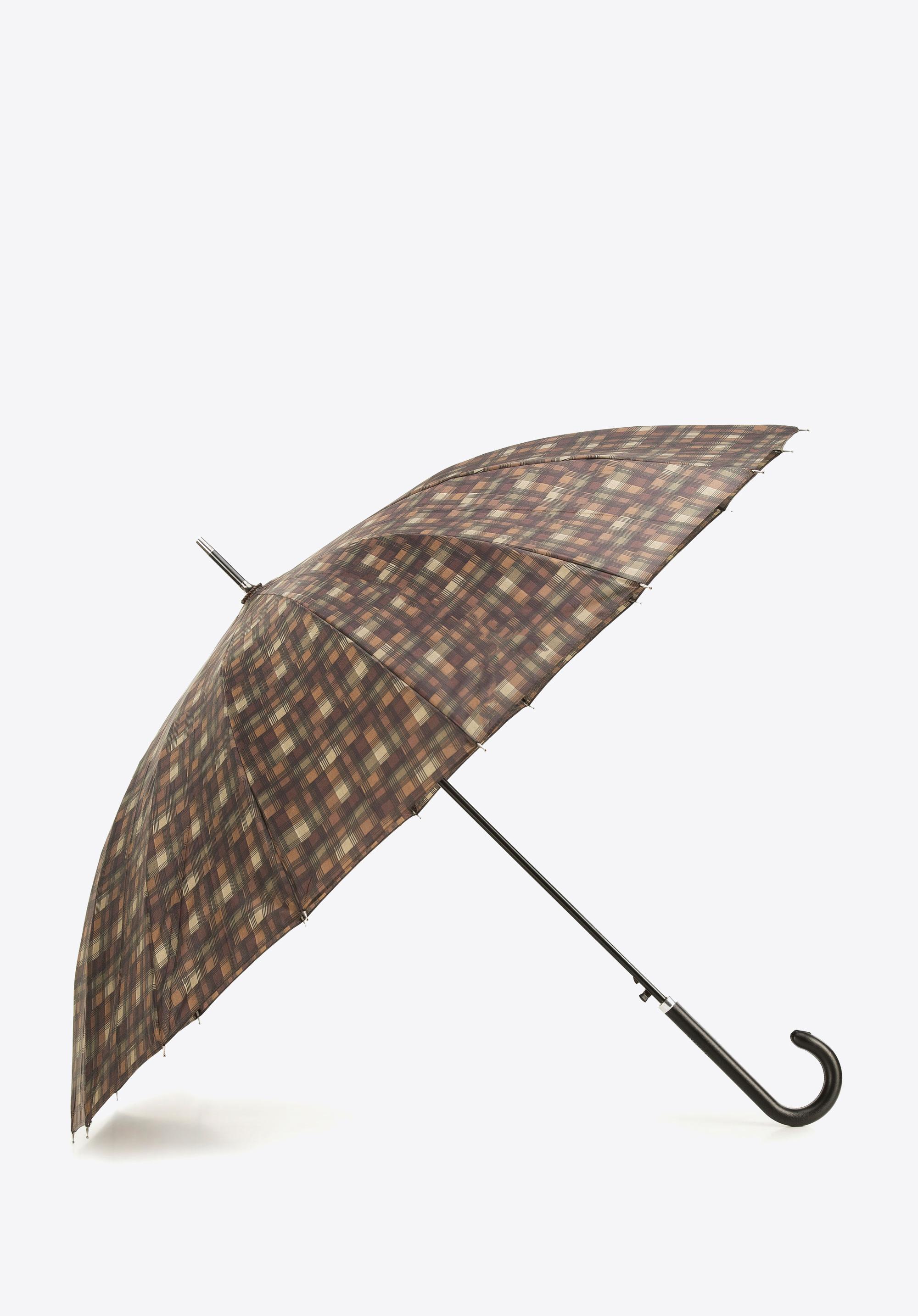 Parasol półautomatyczny szeroki brązowo-czarny