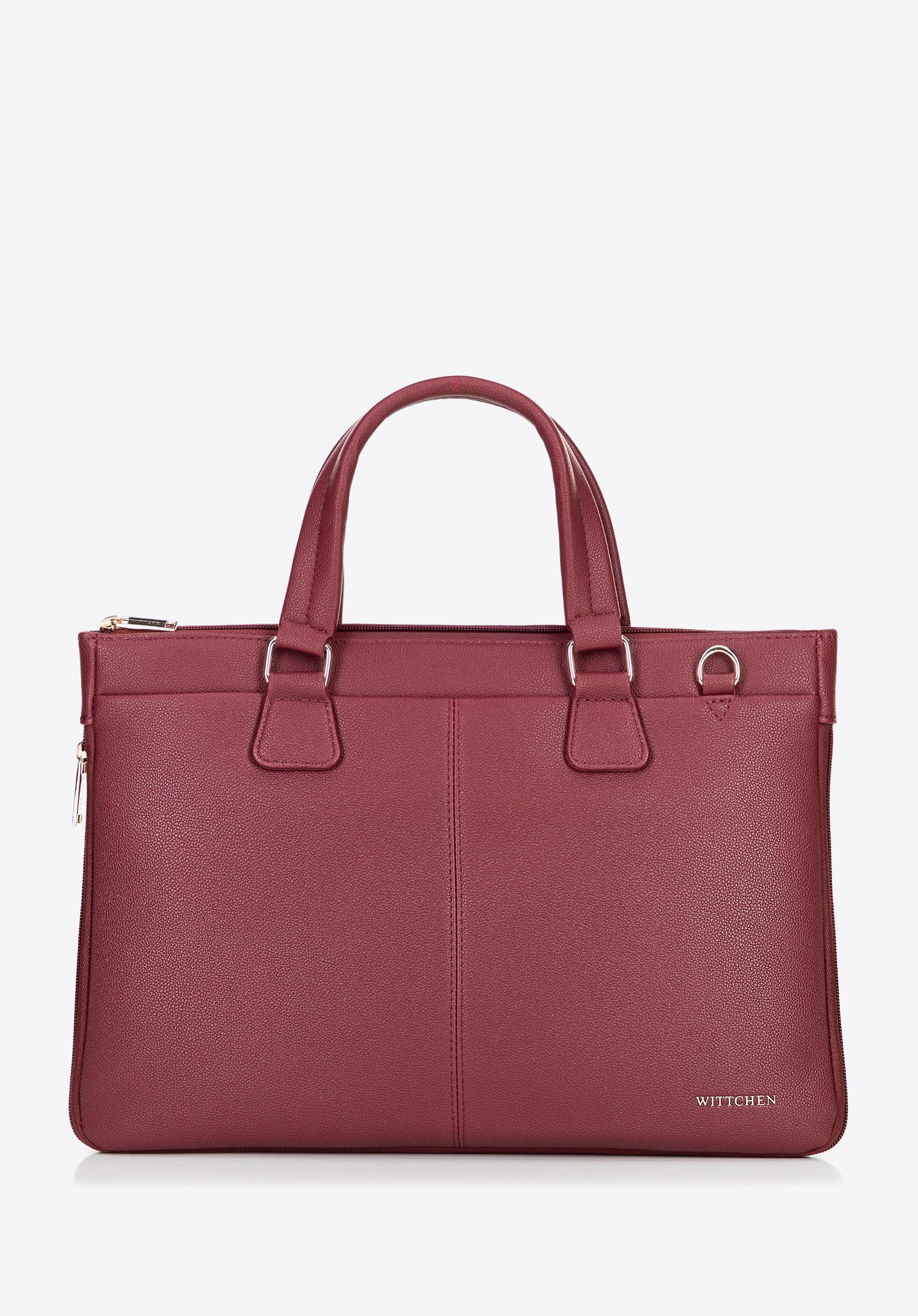 Torba na laptopa 14,5” z imitacji skóry bordowa