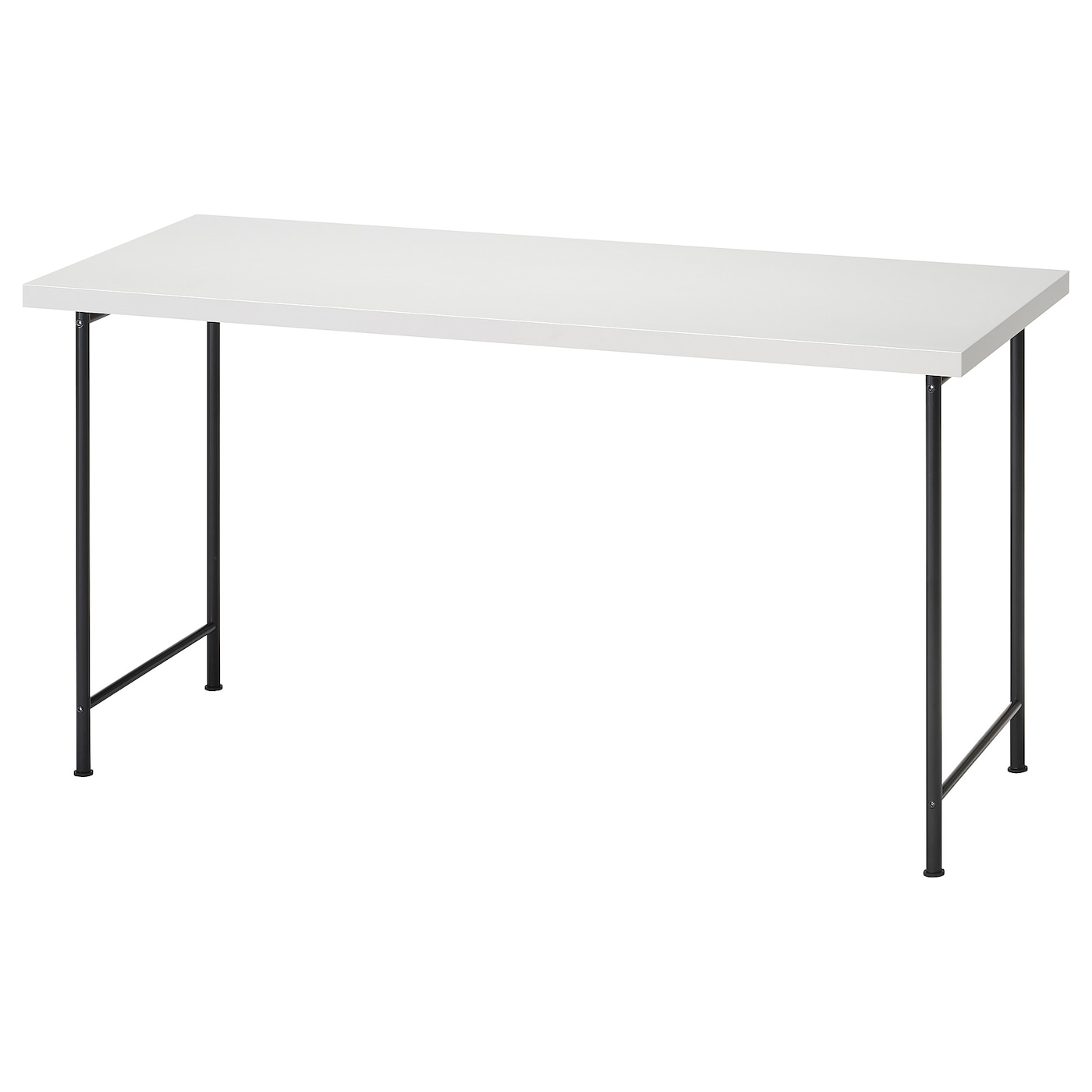 IKEA LAGKAPTEN / SPÄND biurko, biały/czarny, 140x60 cm