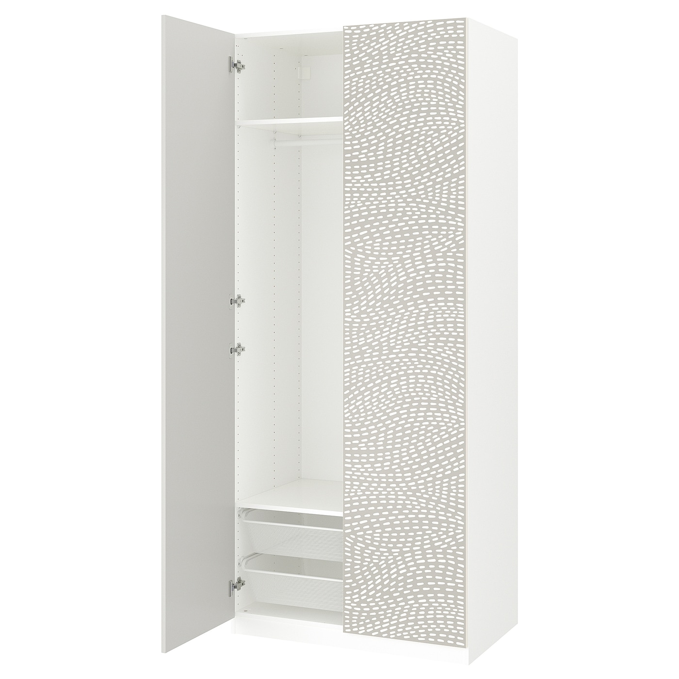 IKEA PAX / MISTUDDEN kombinacja szafy, biały/szary wzór, 100x60x236 cm