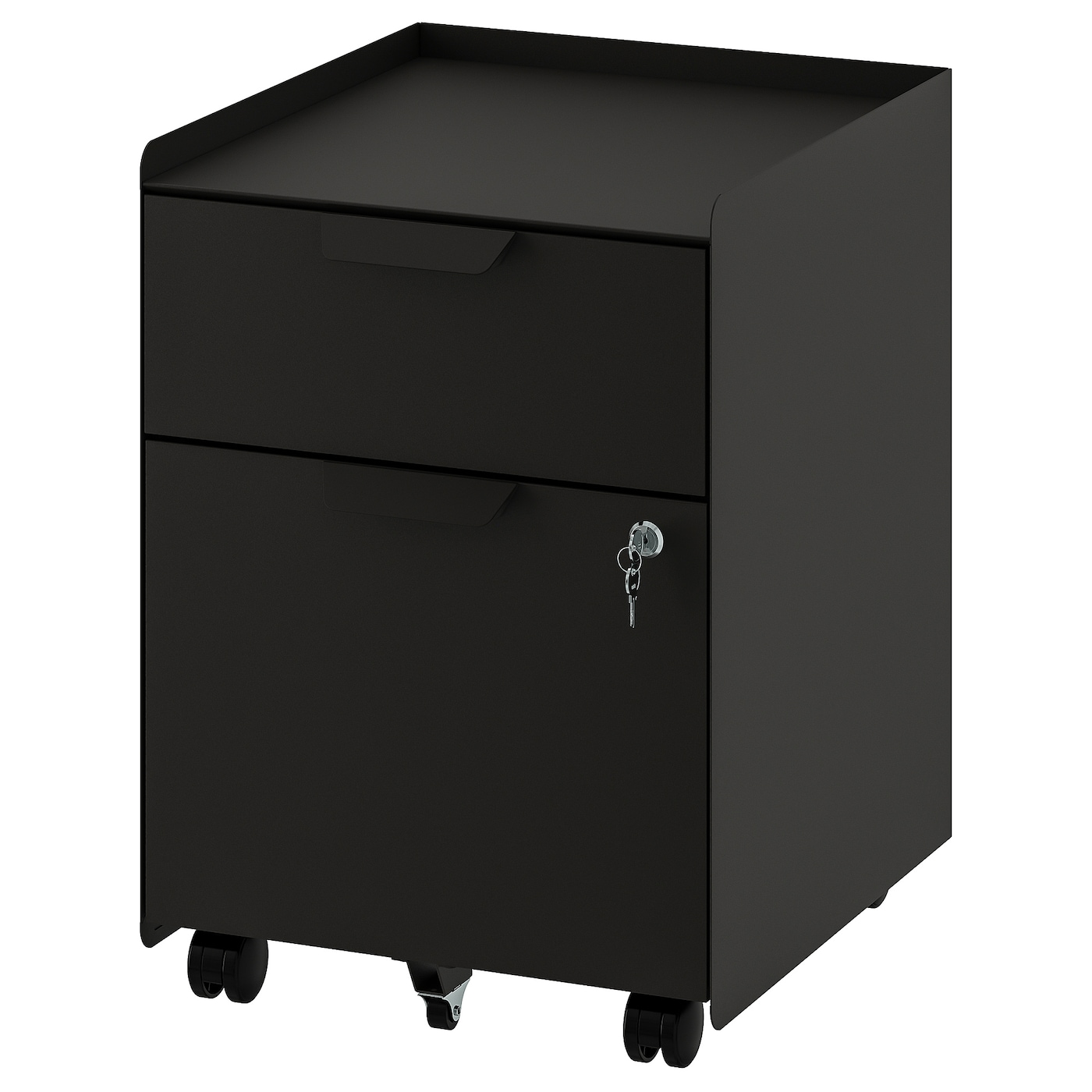 IKEA TROTTEN komoda na kółkach, 2 szuflady, antracyt, Szerokość: 40 cm