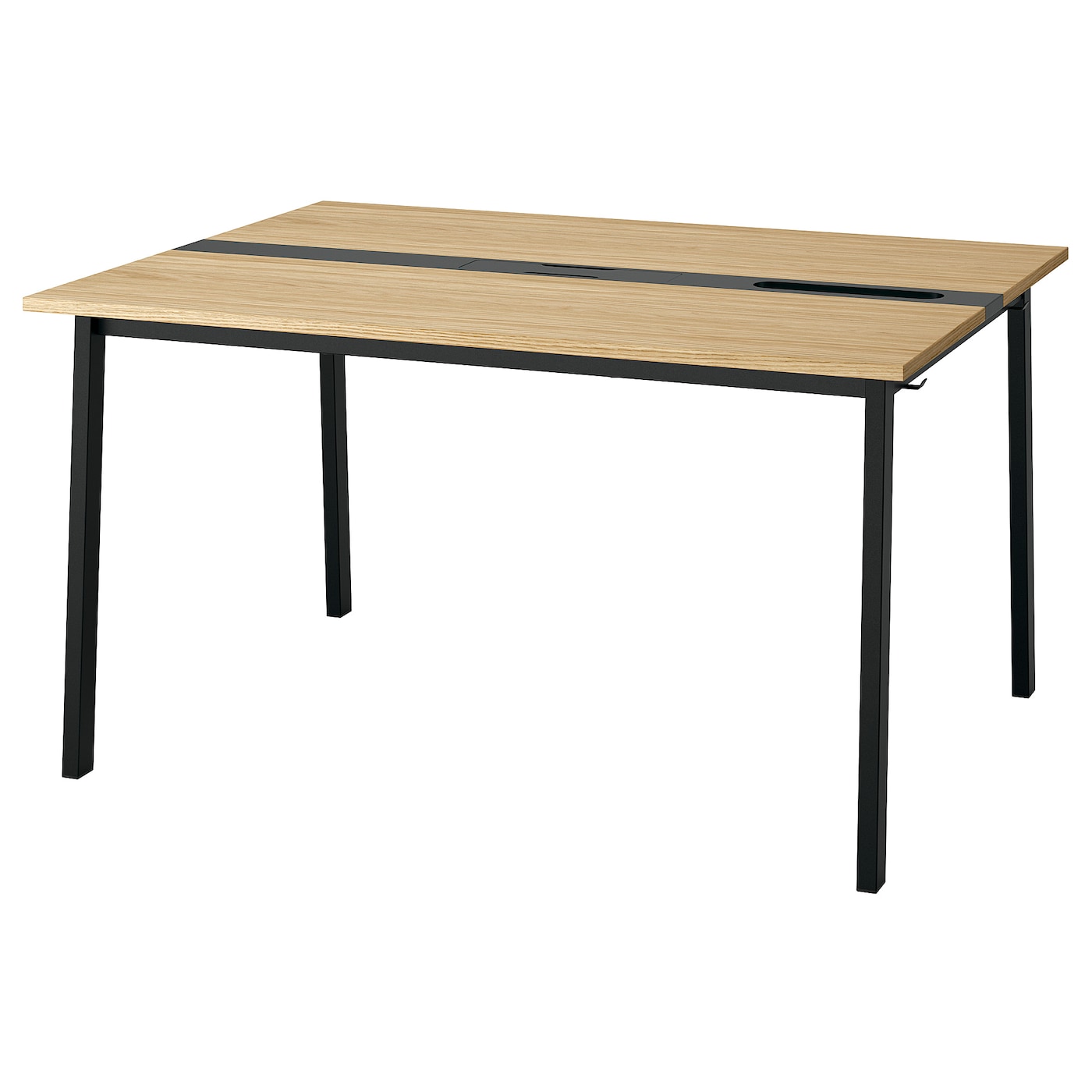 IKEA MITTZON stół konferencyjny, okl dęb/czarny, 140x108x75 cm