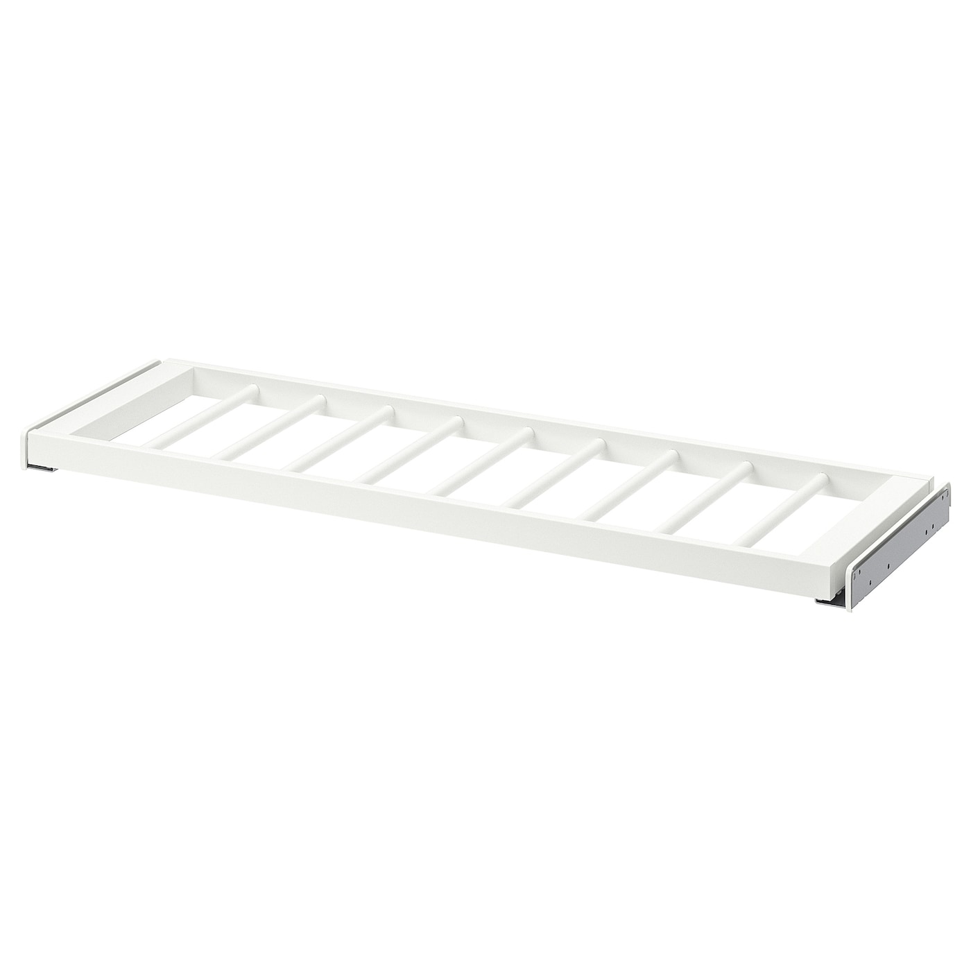 IKEA KOMPLEMENT wysuwany wieszak na spodnie, biały, 100x35 cm