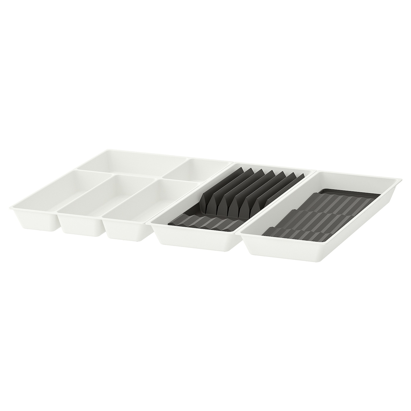IKEA UPPDATERA taca na sztućce/2tace przegr przypr, biały/antracyt, 72x50 cm