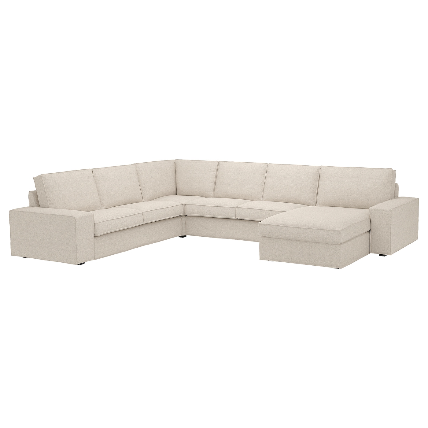IKEA KIVIK narożna sofa 5o z szezl, Gunnared beżowy, Głębokość szezlonga: 163 cm