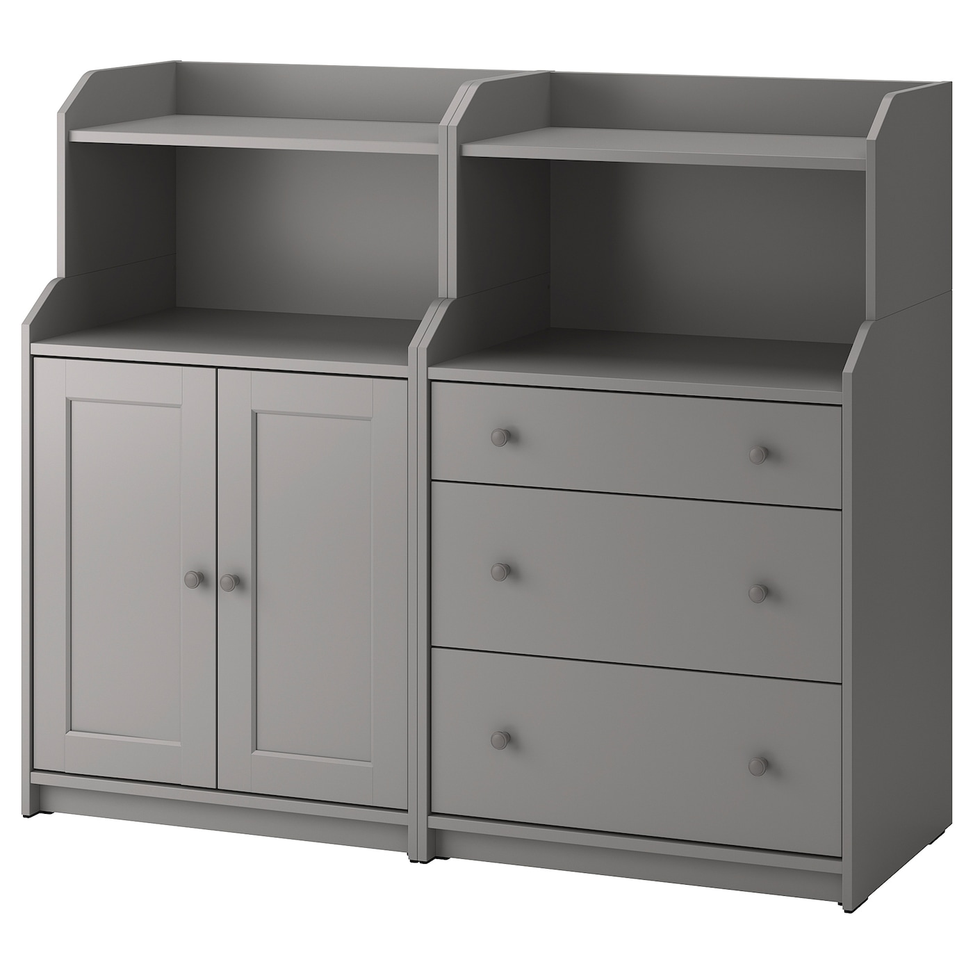 IKEA HAUGA regał, szary, 139x46x116 cm