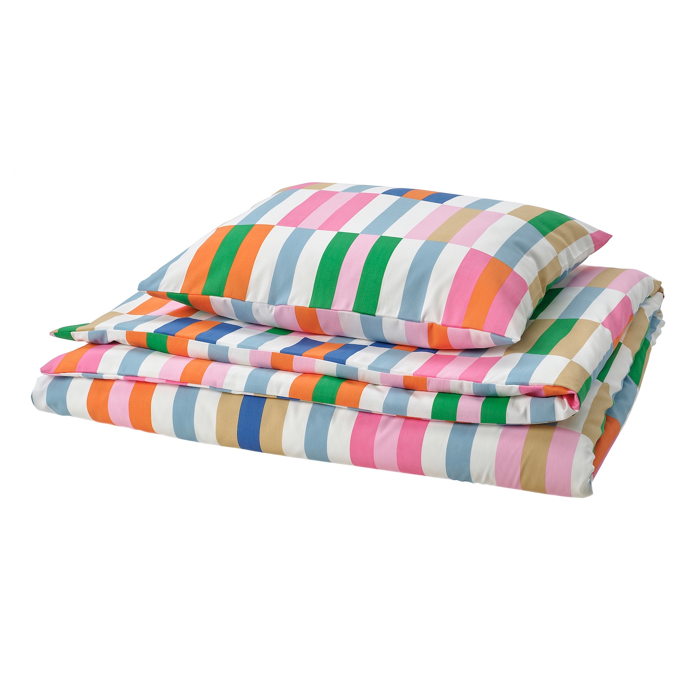 IKEA KLIBBKORSÖRT poszwa na kołdrę i poszewka, wielobarwny, 150x200/50x60 cm