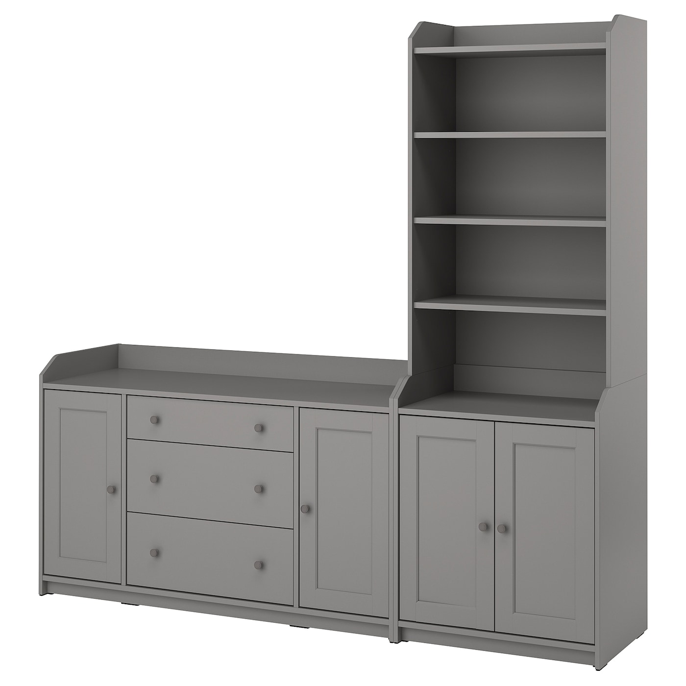 IKEA HAUGA regał, szary, 210x46x199 cm