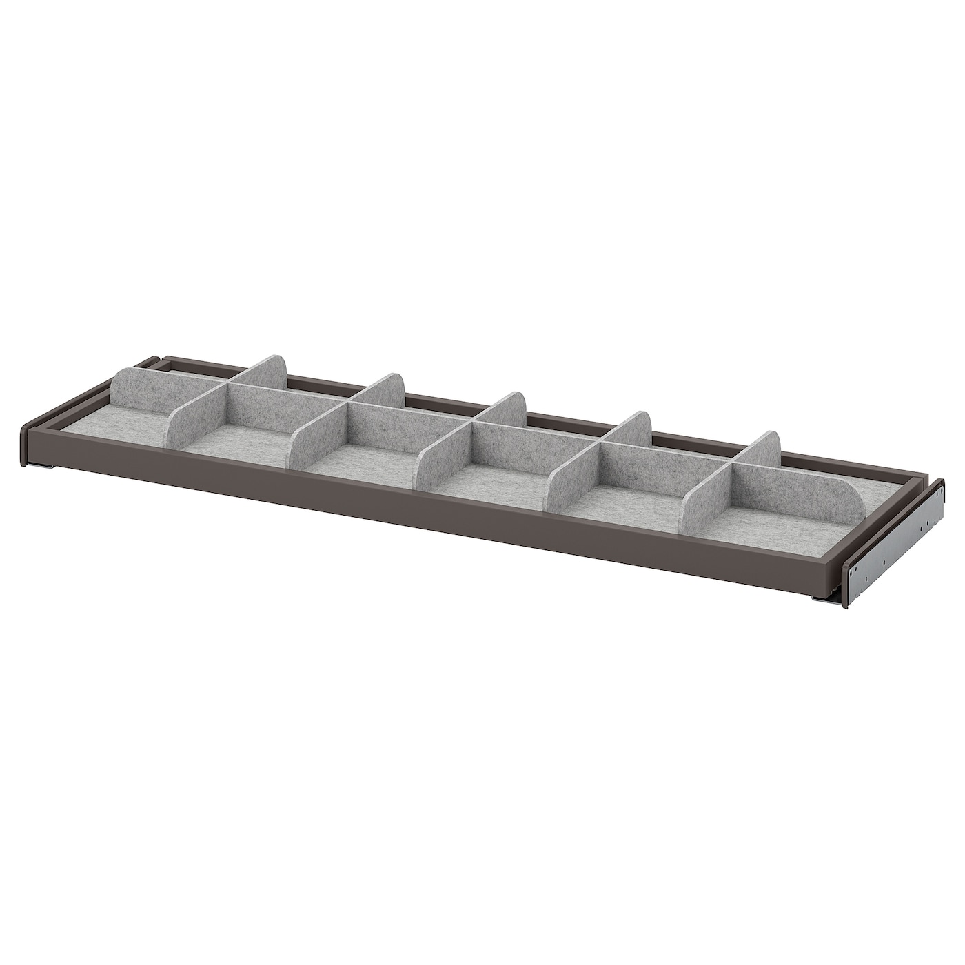 IKEA KOMPLEMENT wysuwana półka z przegrodą, ciemnoszary/jasnoszary, 100x35 cm