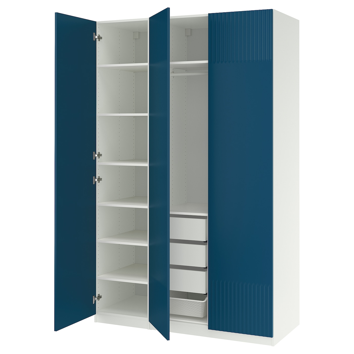 IKEA PAX / FYRUDDEN kombinacja szafy, biały/niebieski, 150x60x236 cm