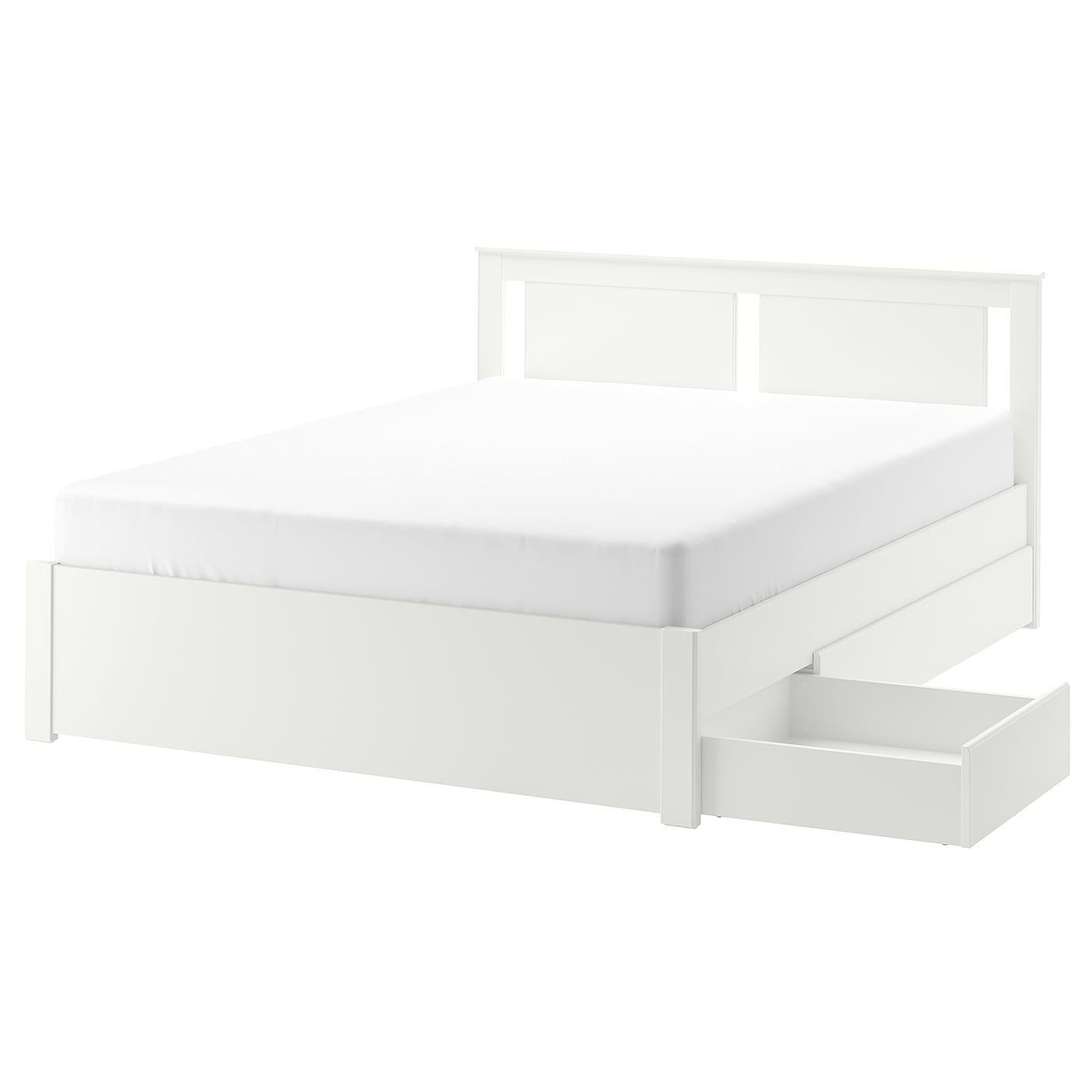 IKEA SONGESAND Rama łóżka z 4 pojemnikami, biały, 140x200 cm