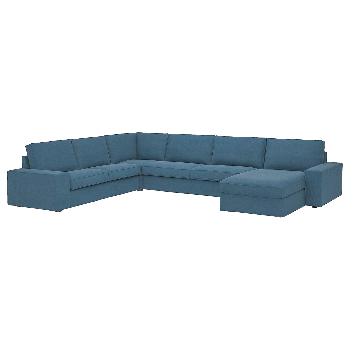 IKEA KIVIK sofa narożna 6-osobowa z szezl, Tallmyra niebieski, Głębokość: 95 cm