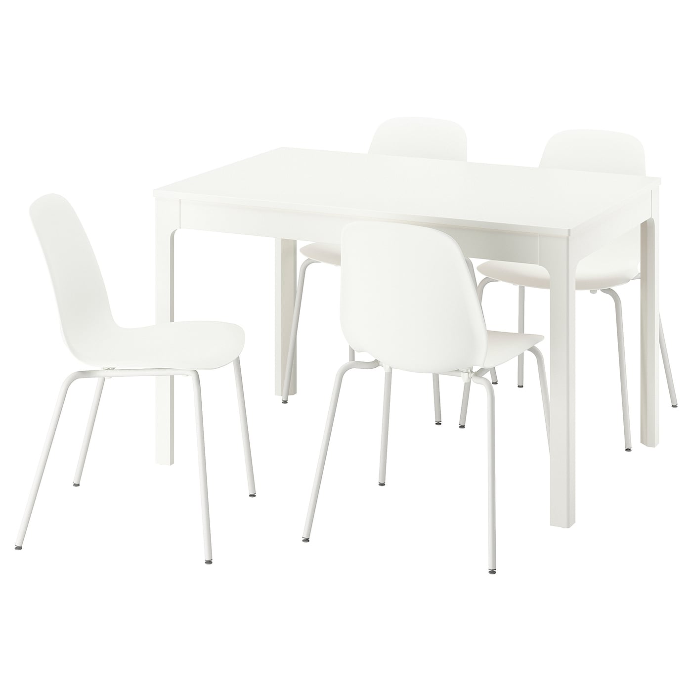 IKEA EKEDALEN / LIDÅS stół i 4 krzesła, biały/biały biały, 120/180 cm