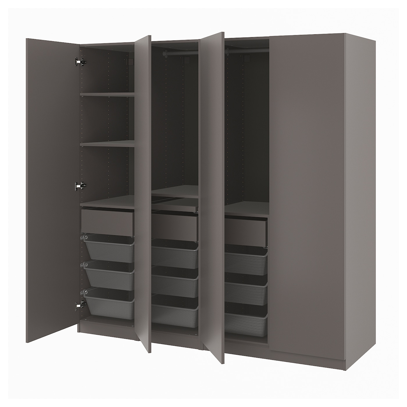 IKEA PAX / FORSAND kombinacja szafy, ciemnoszary/ciemnoszary, 200x60x201 cm