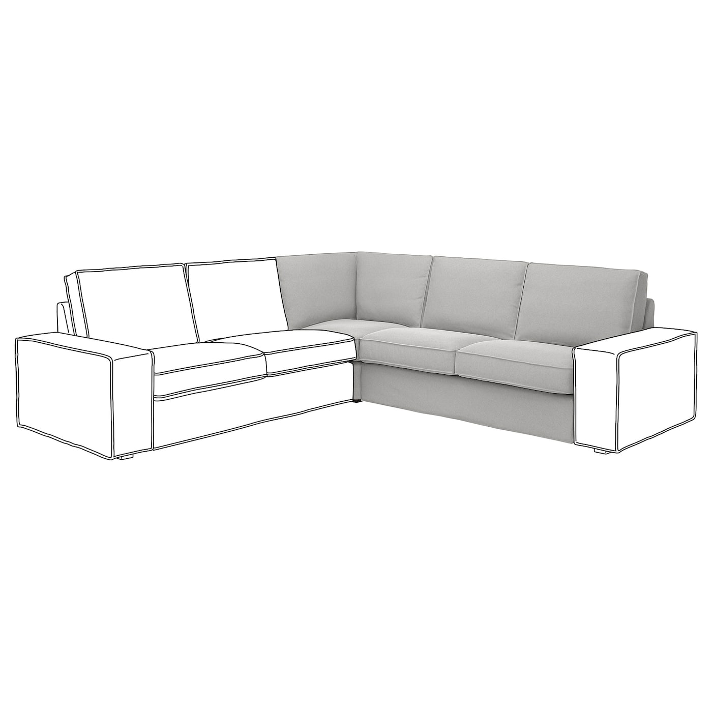IKEA KIVIK sekcja narożna, Tallmyra biały/czarny, Szerokość: 234 cm