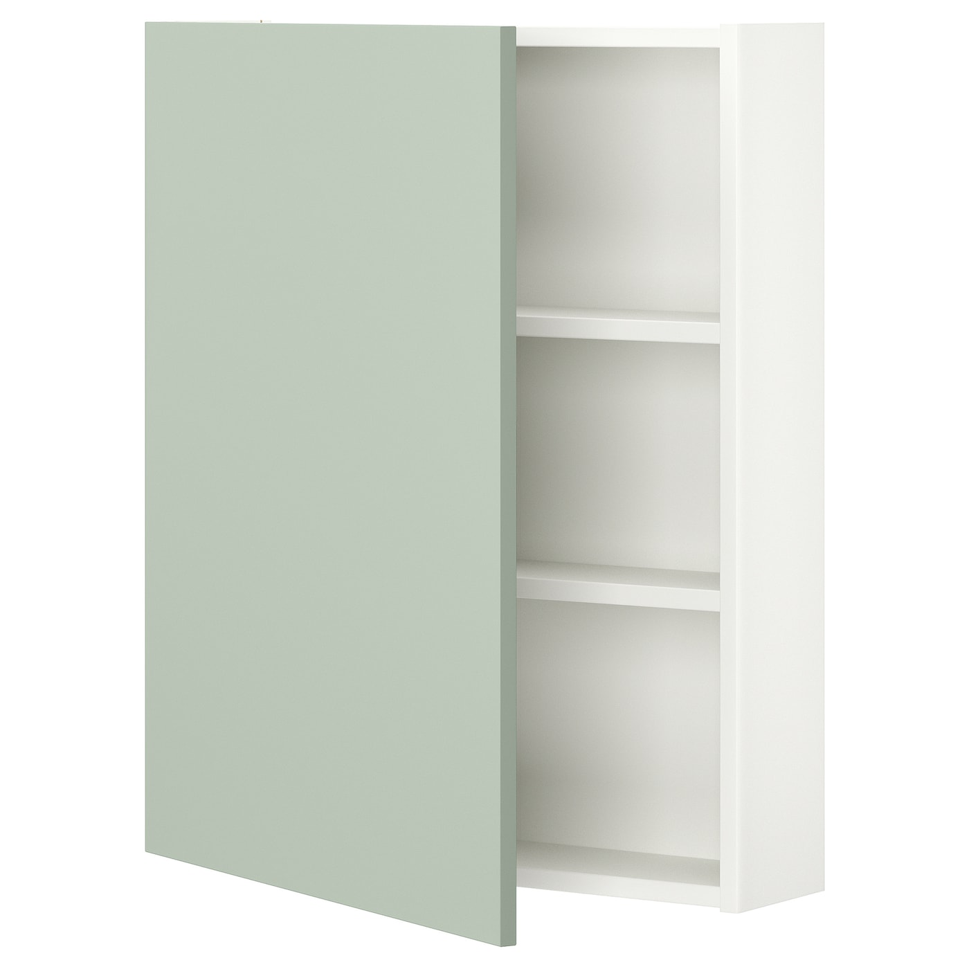 IKEA ENHET szafka wisząca 2półki/drzwi, biały/blady szarozielony, 60x17x75 cm