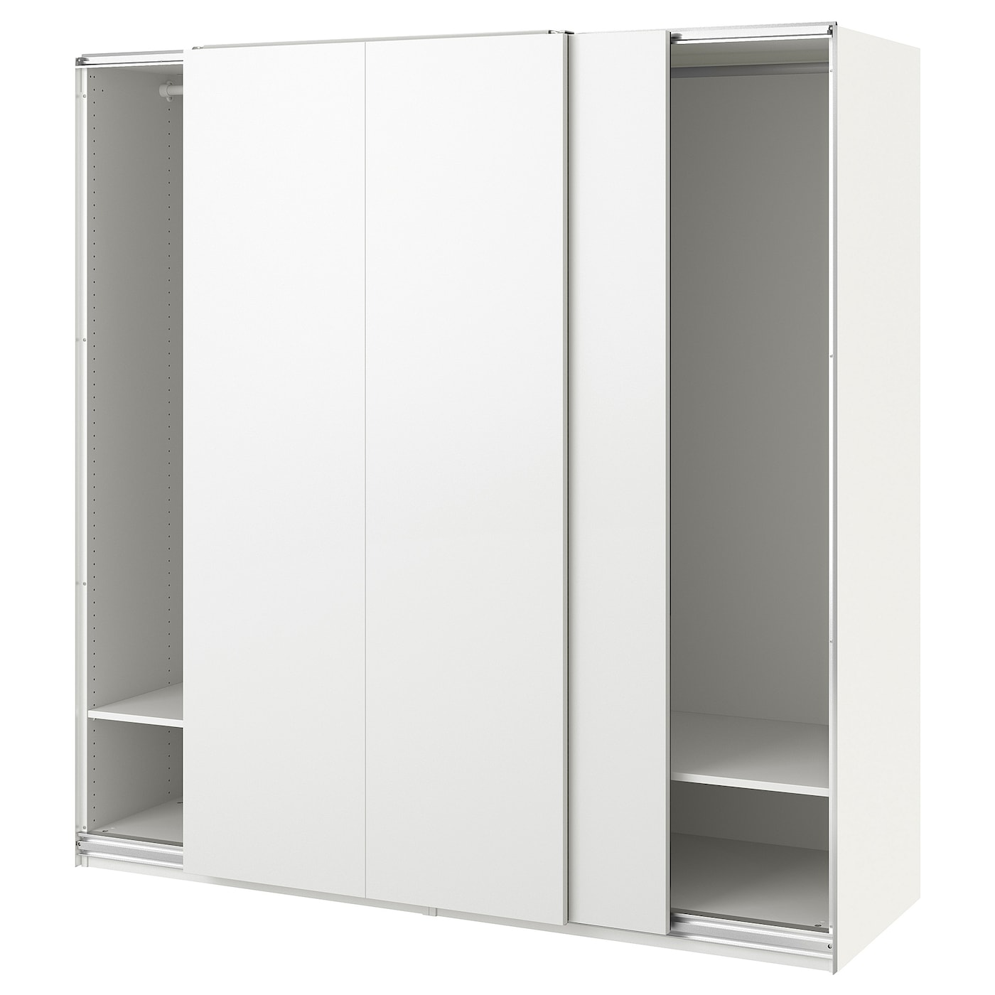 IKEA PAX / HASVIK szafa, biały/biały, 200x66x201 cm